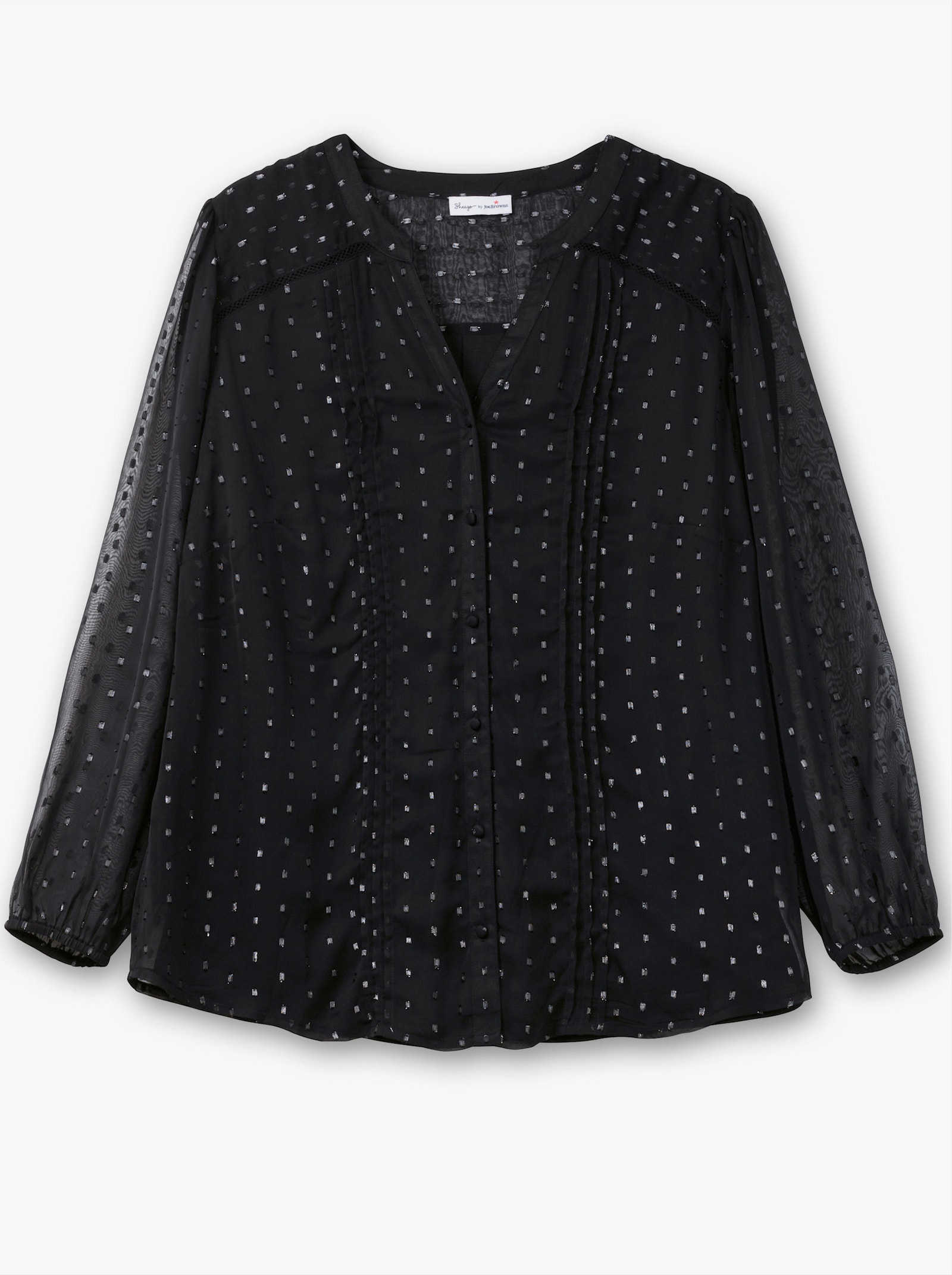 sheego by Joe Browns Chiffonbluse mit Glanzfaden - schwarz-gemustert