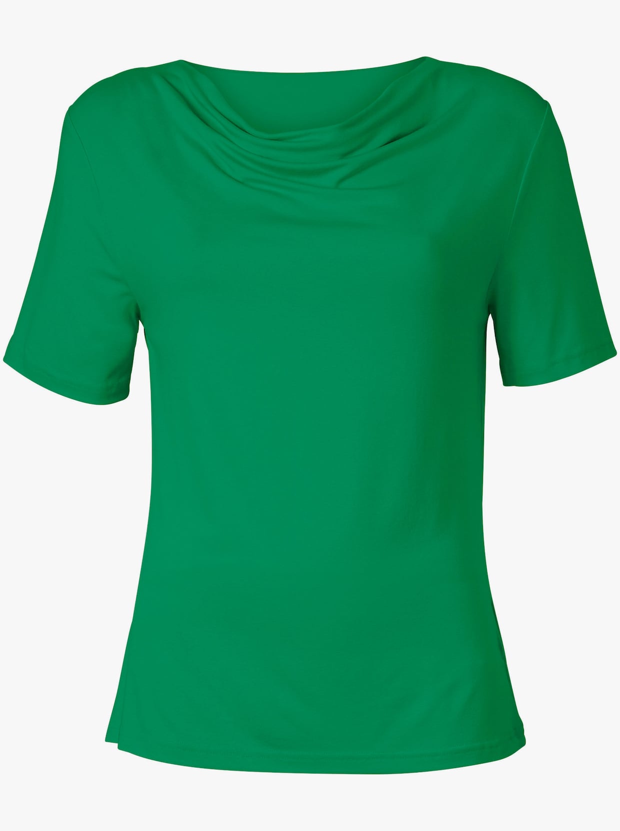 Tričko s řaseným výstřihem - zelená