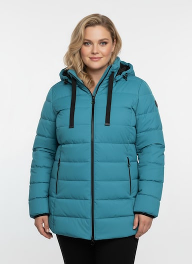 Steppjacke mit elastischer Kontrast-Paspelierung - aquapetrol