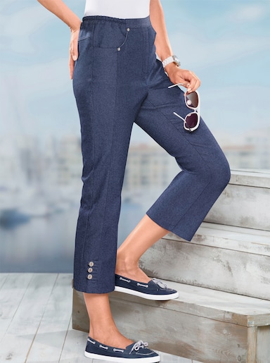 7/8-Jeans mit Zierriegel am Abschluss - blue-stone-washed
