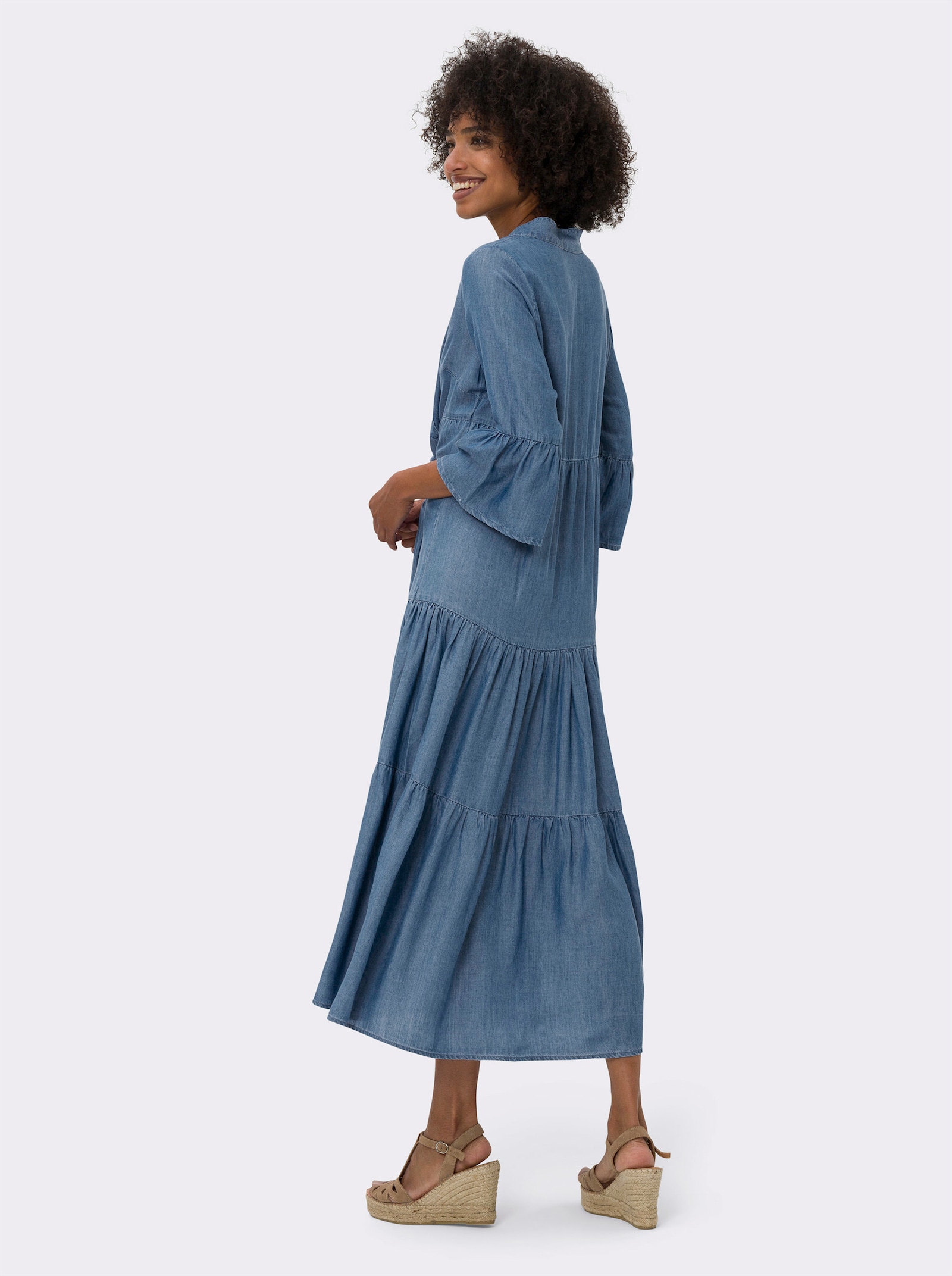 heine Stufenkleid mit Stufen-Schnitt - jeansblau