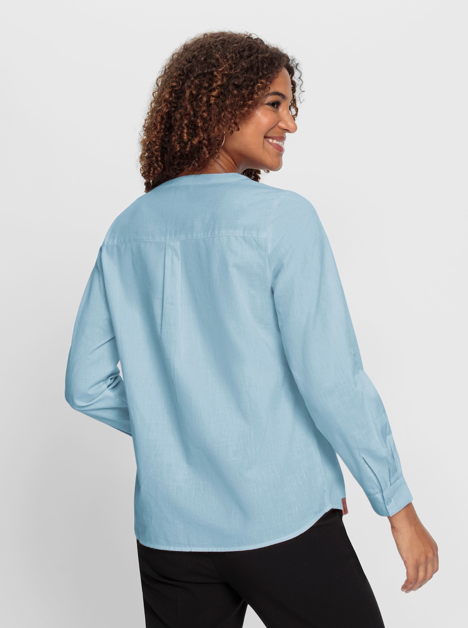 Schlupf-Bluse mit Kellerfalte hinten - mint