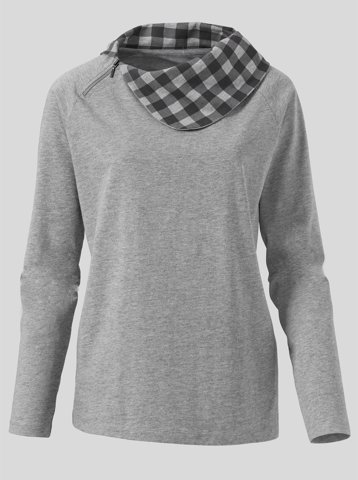 Langarmshirt - grau-meliert