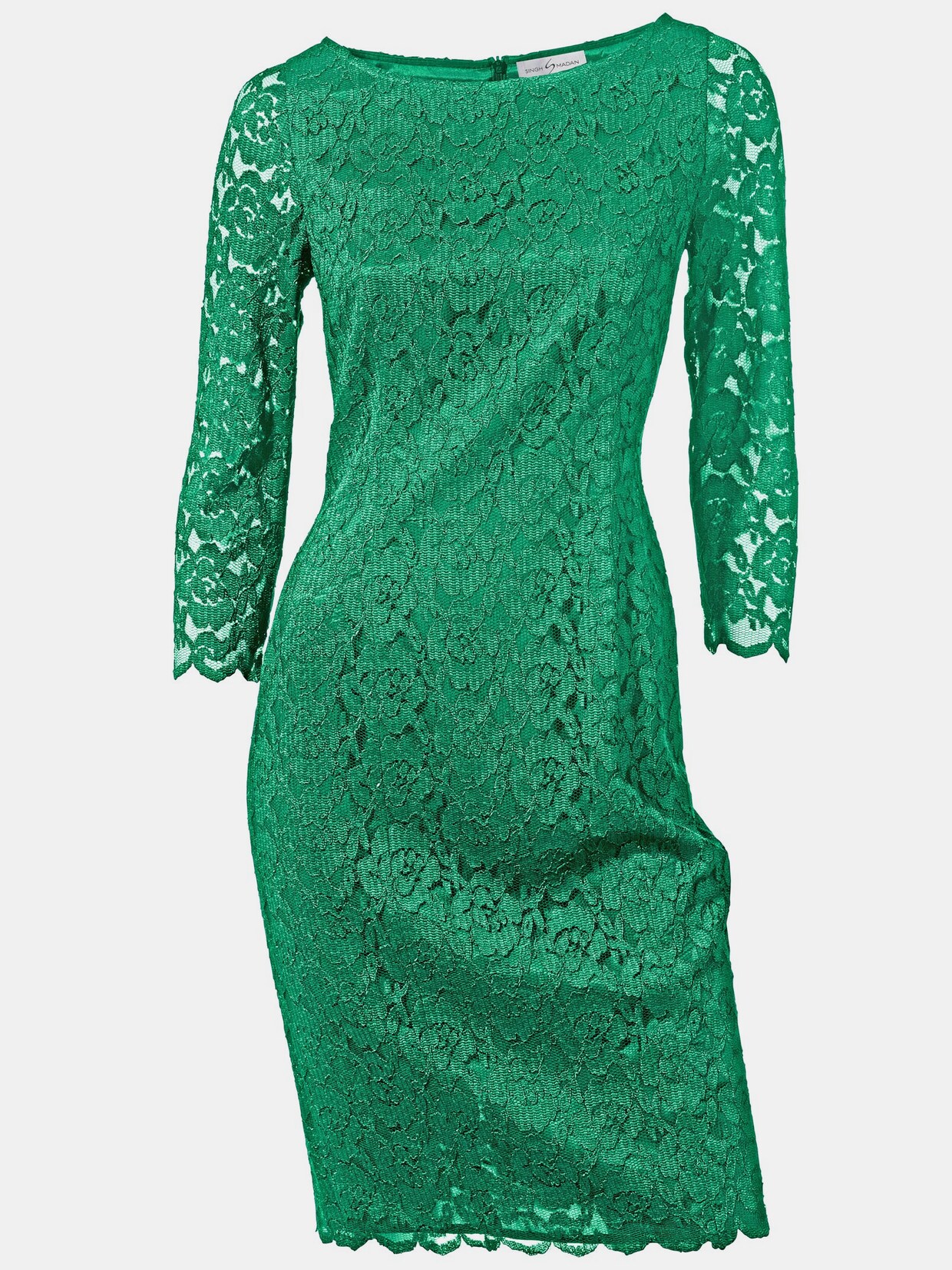 Ashley Brooke Kanten jurk - smaragdgroen
