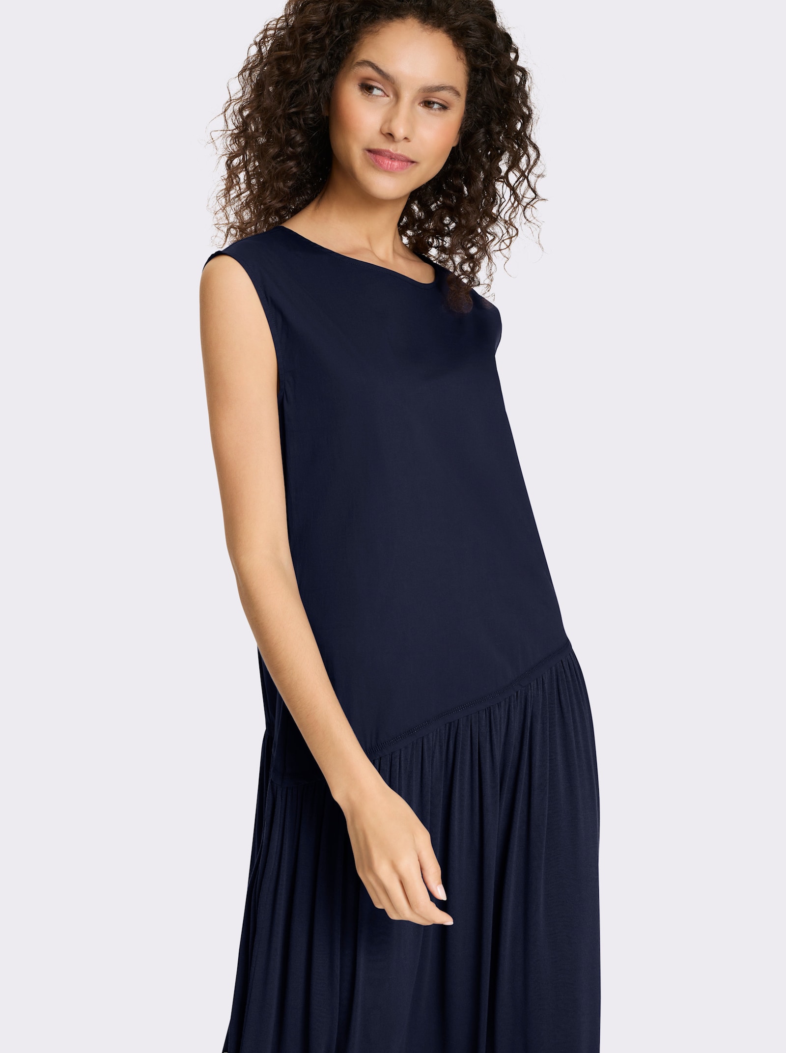 heine Freizeitkleid im Materialmix - marine