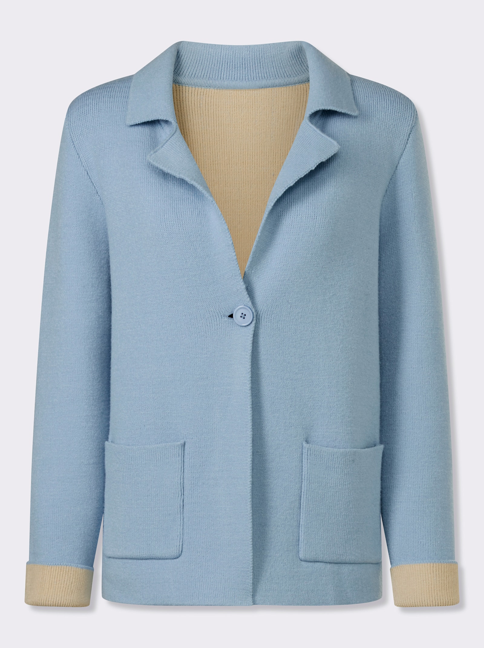 heine Cardigan in Two-tone-Optik - eisblau