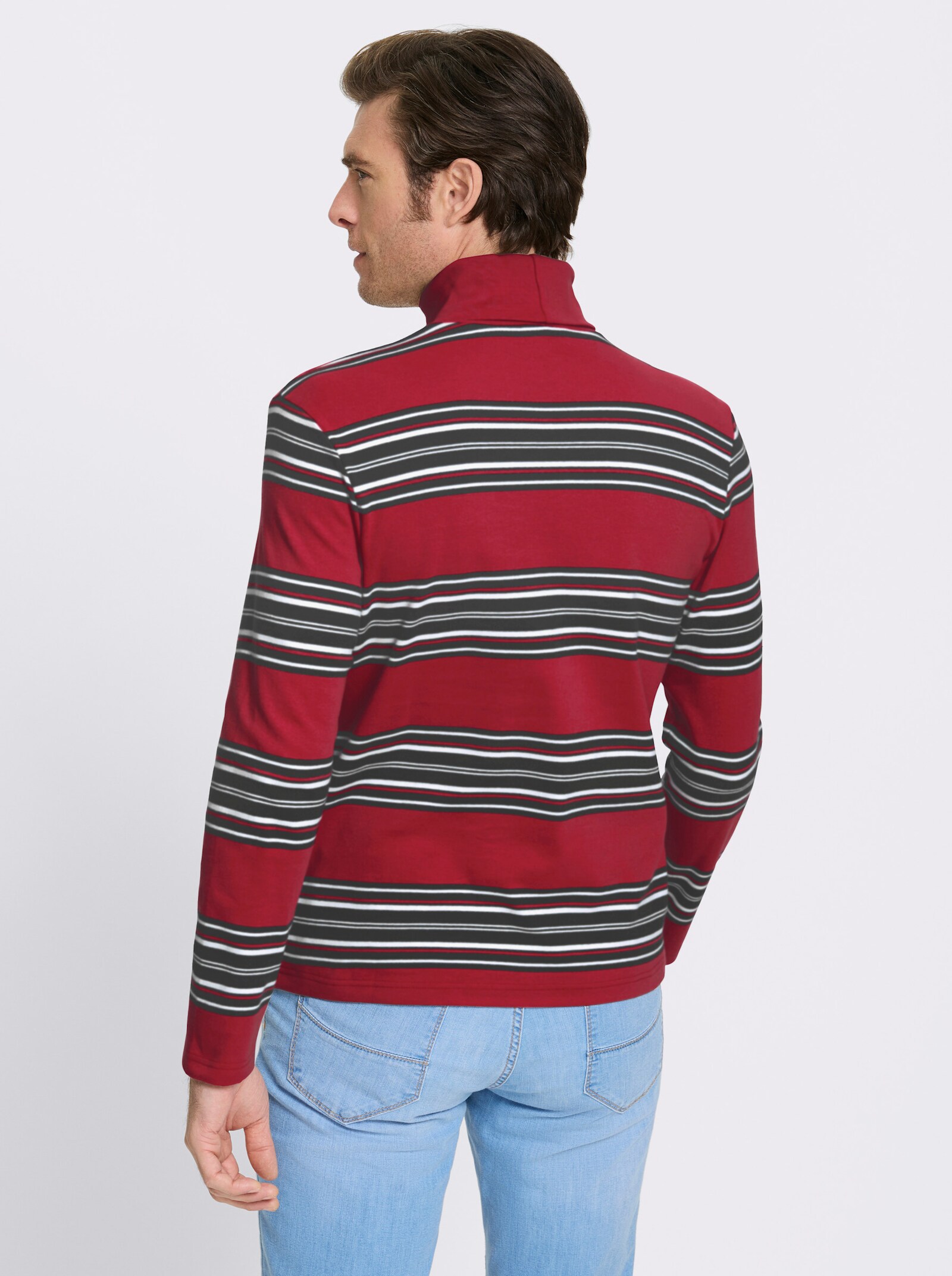 Catamaran Rollkragenshirt - kirsche-gestreift