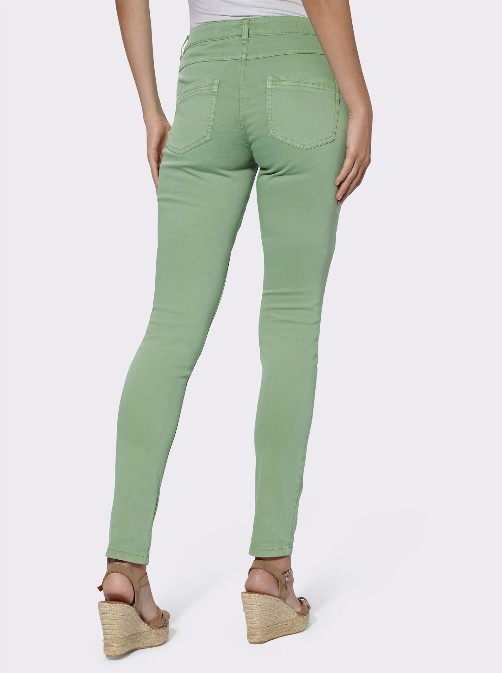 heine Jean skinny avec piquage décoratif - eucalyptus