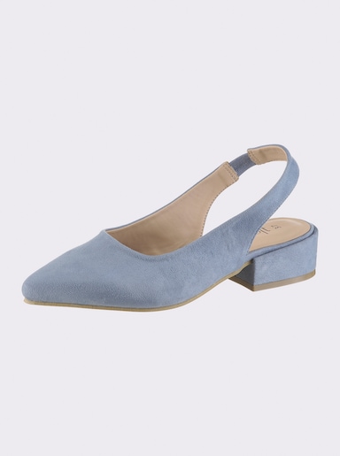 Slingpumps met elastiek - lichtblauw
