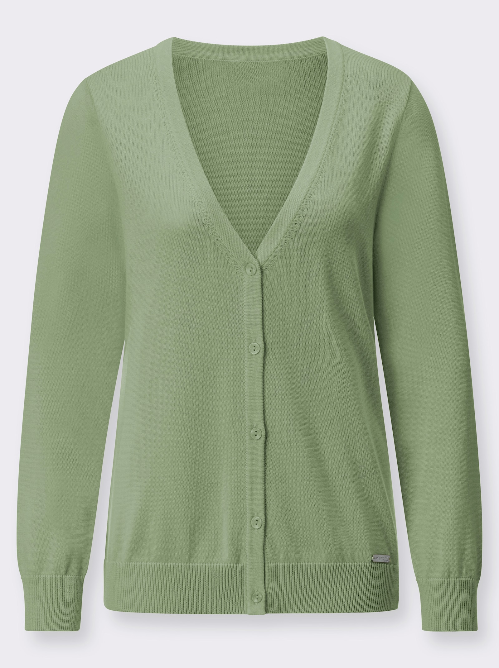 Pletený kabátek s knoflíkovou lištou - eukalypt