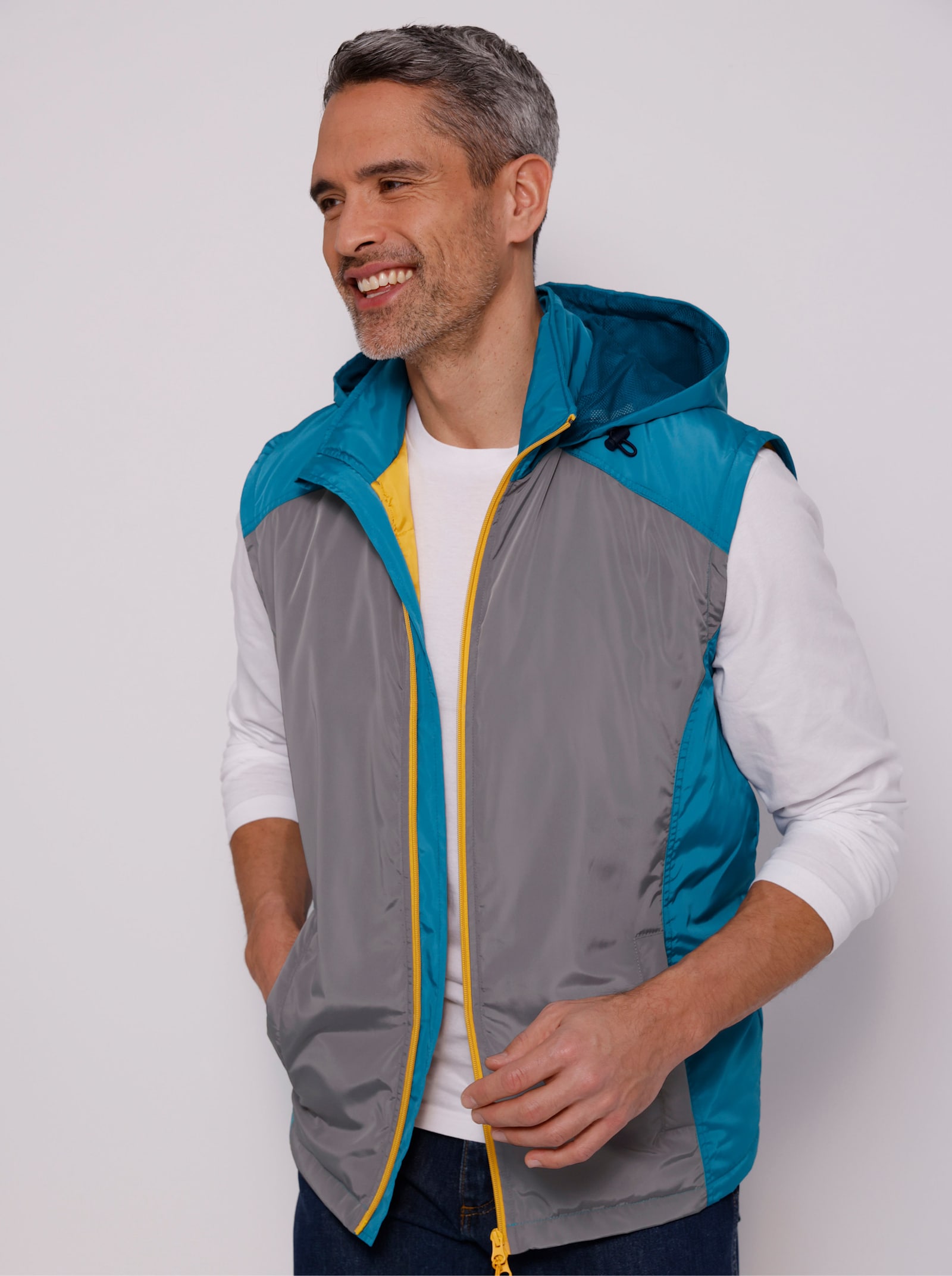 Outdoorjacke mit abzippbaren Ärmeln - topas-anthrazit