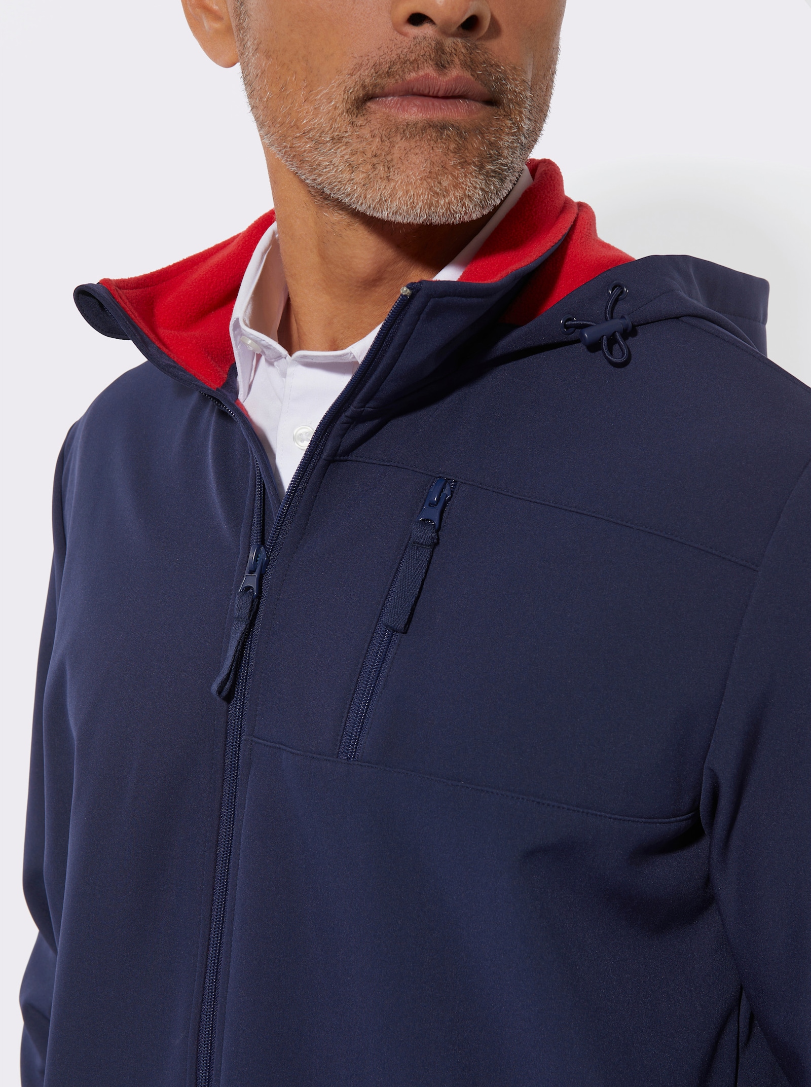 Softshelljacke mit Kapuze - marine