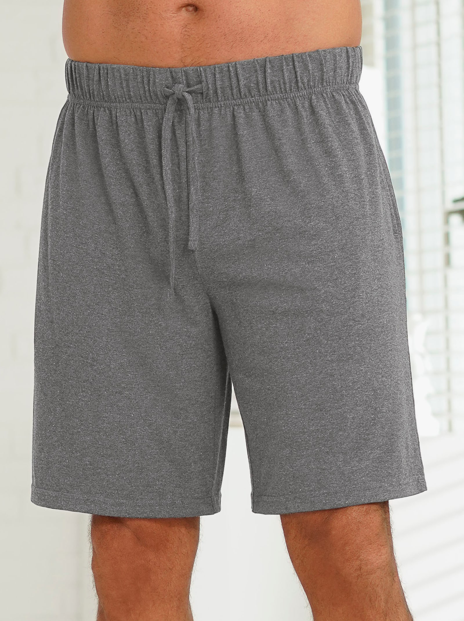 wäschepur men Hose kurz - marine + anthrazit-meliert