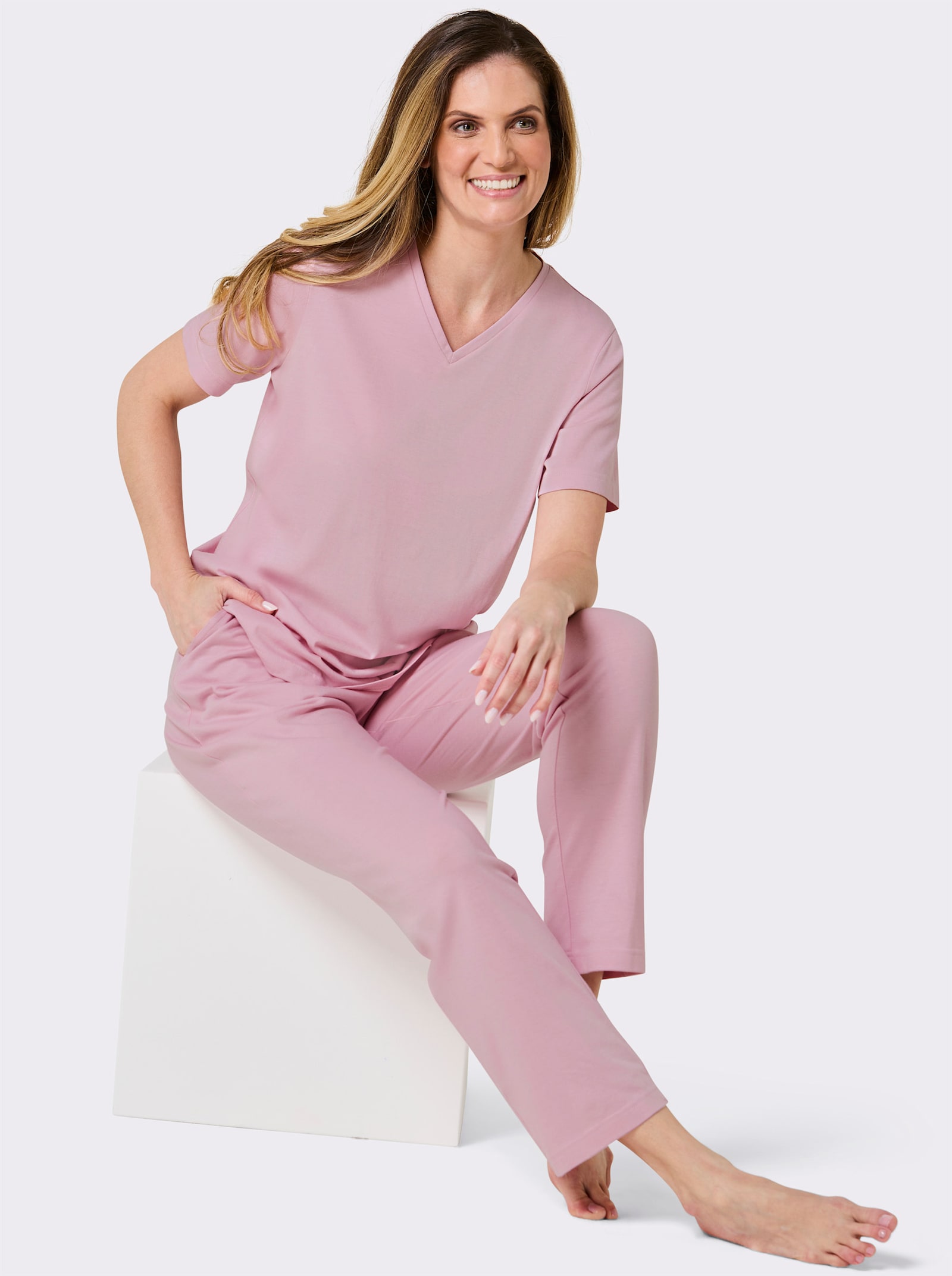 wäschepur Schlafanzug-Shirt - rosé