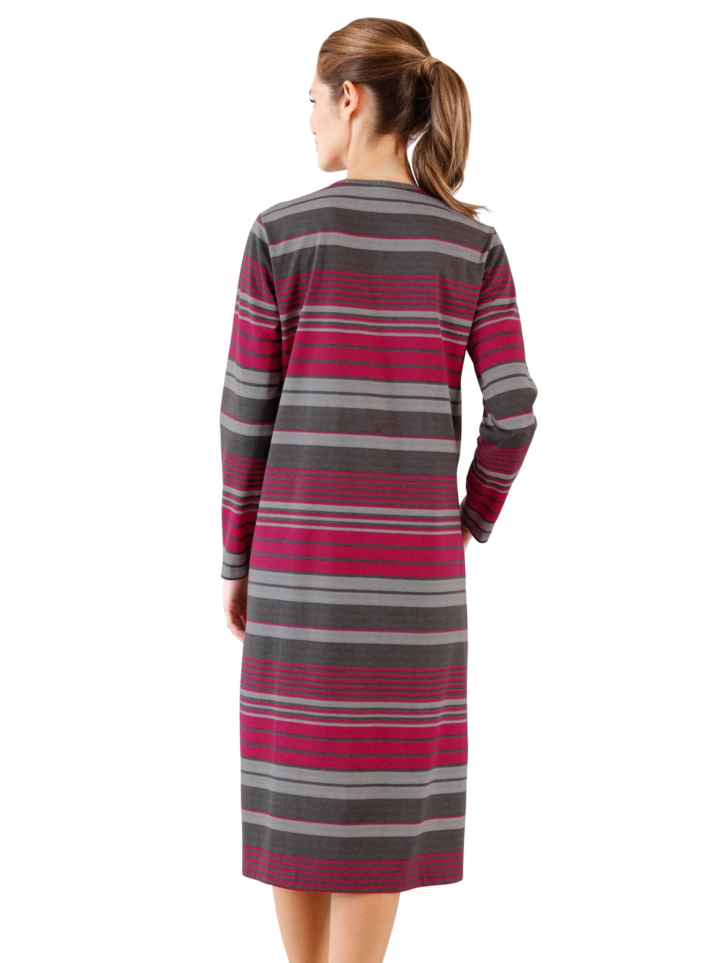 Nachthemd - anthrazit-rot