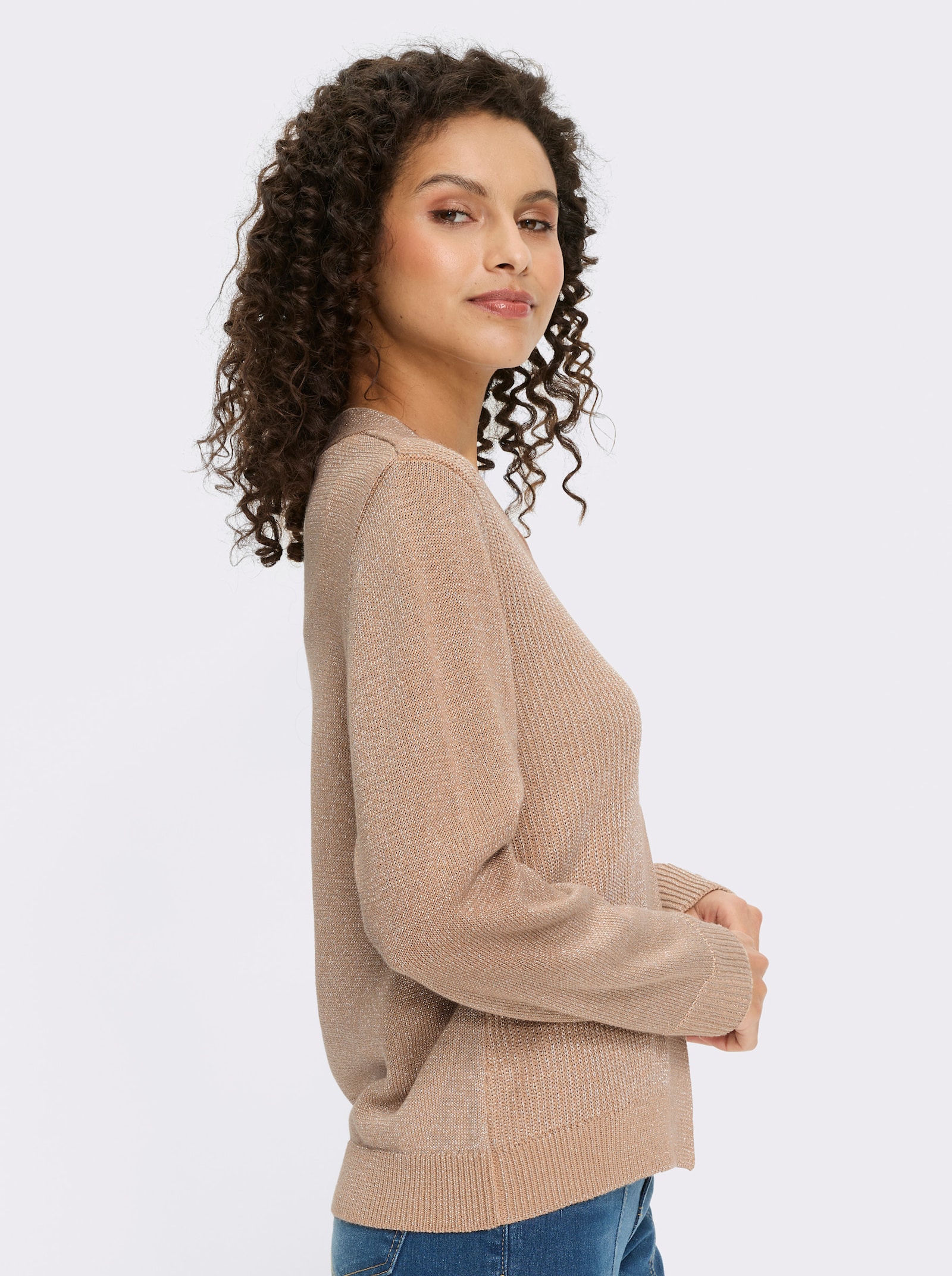 heine Strickjacke mit Druckknopf-Verschluss - goldfarben