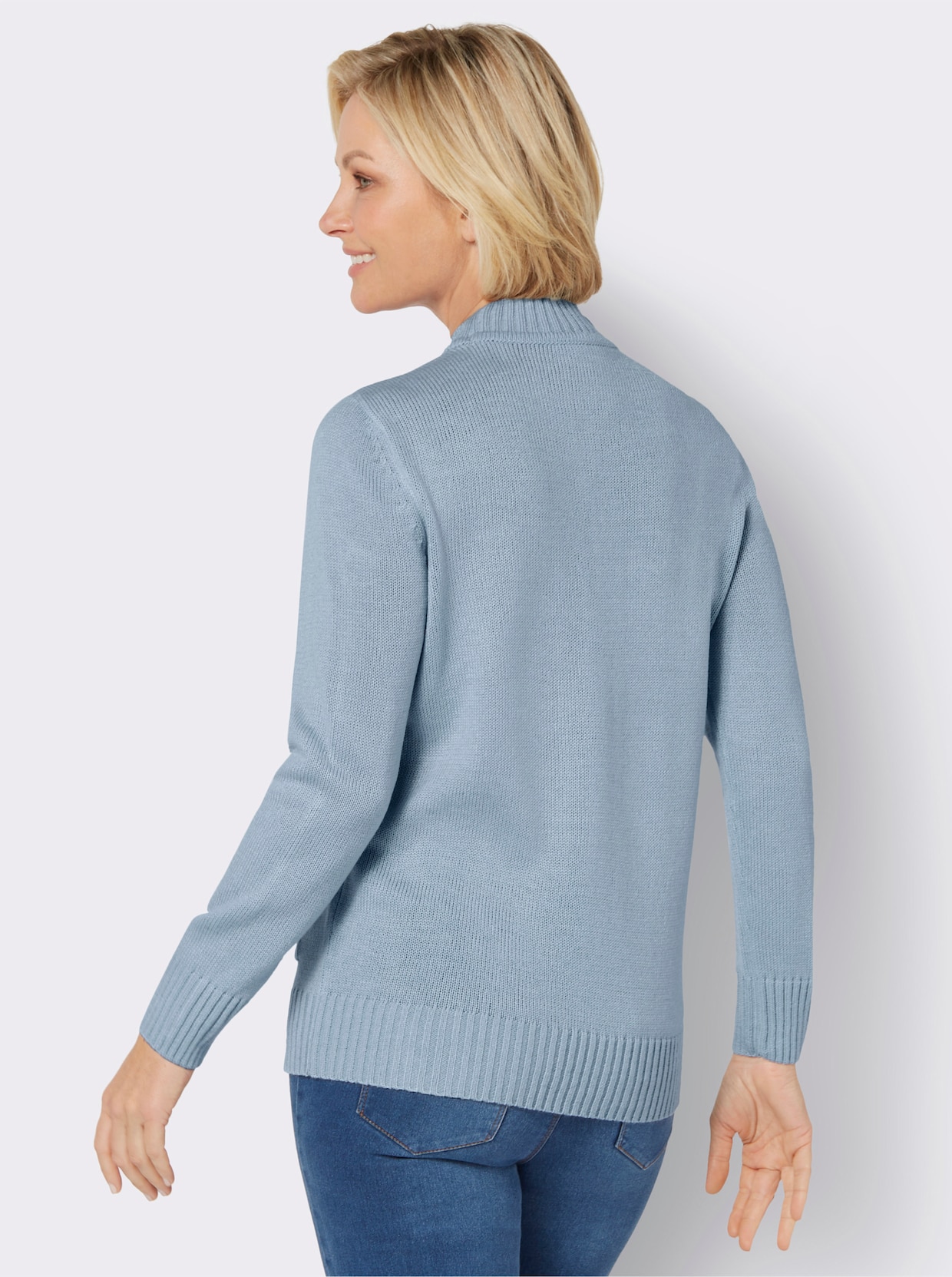 Pullover met opstaande kraag - lichtblauw