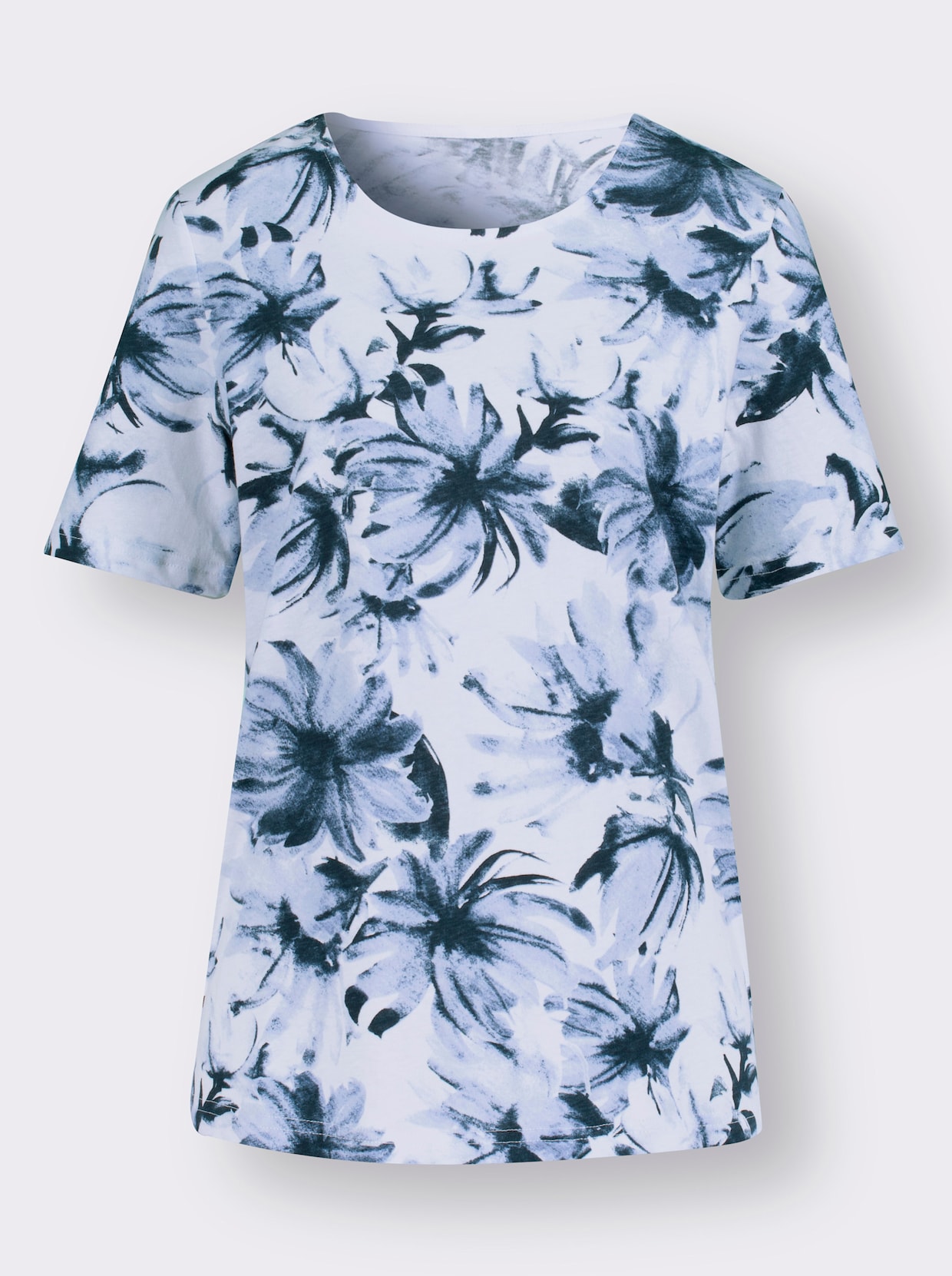 Shirt met korte mouwen - wit/bleu geprint