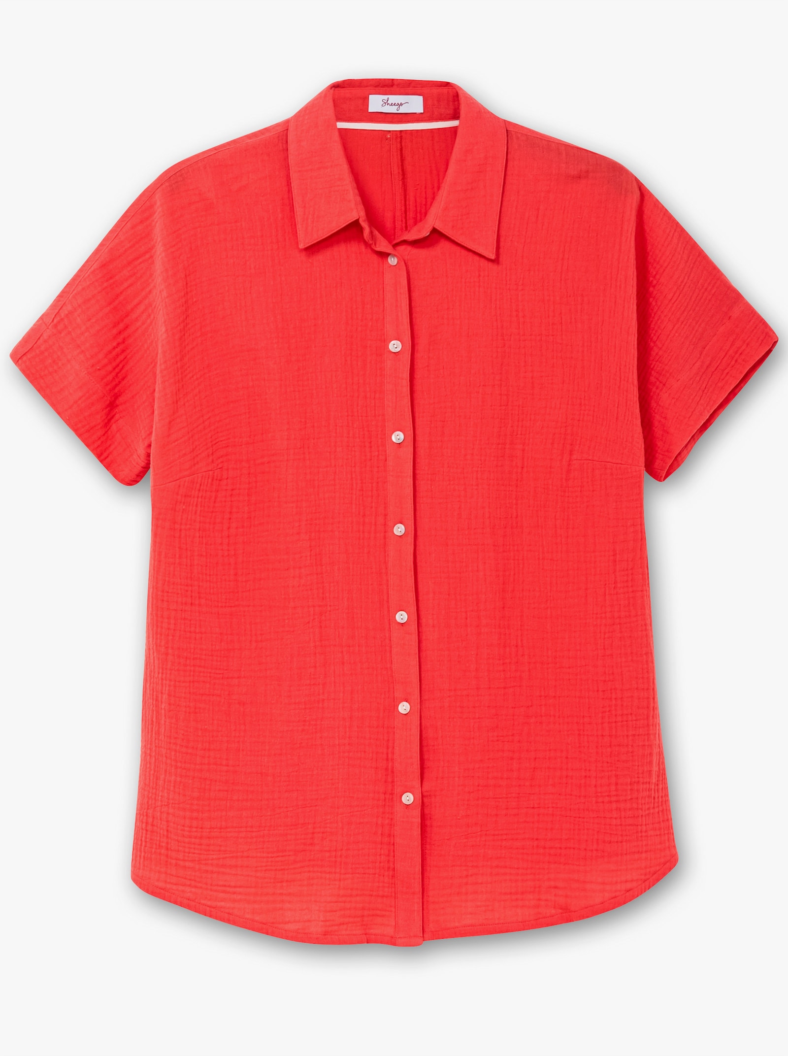 sheego Overhemdblouse van mousseline - langoustine