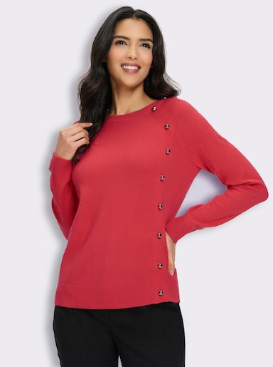 Langarm-Pullover mit Zierknöpfen - hummer
