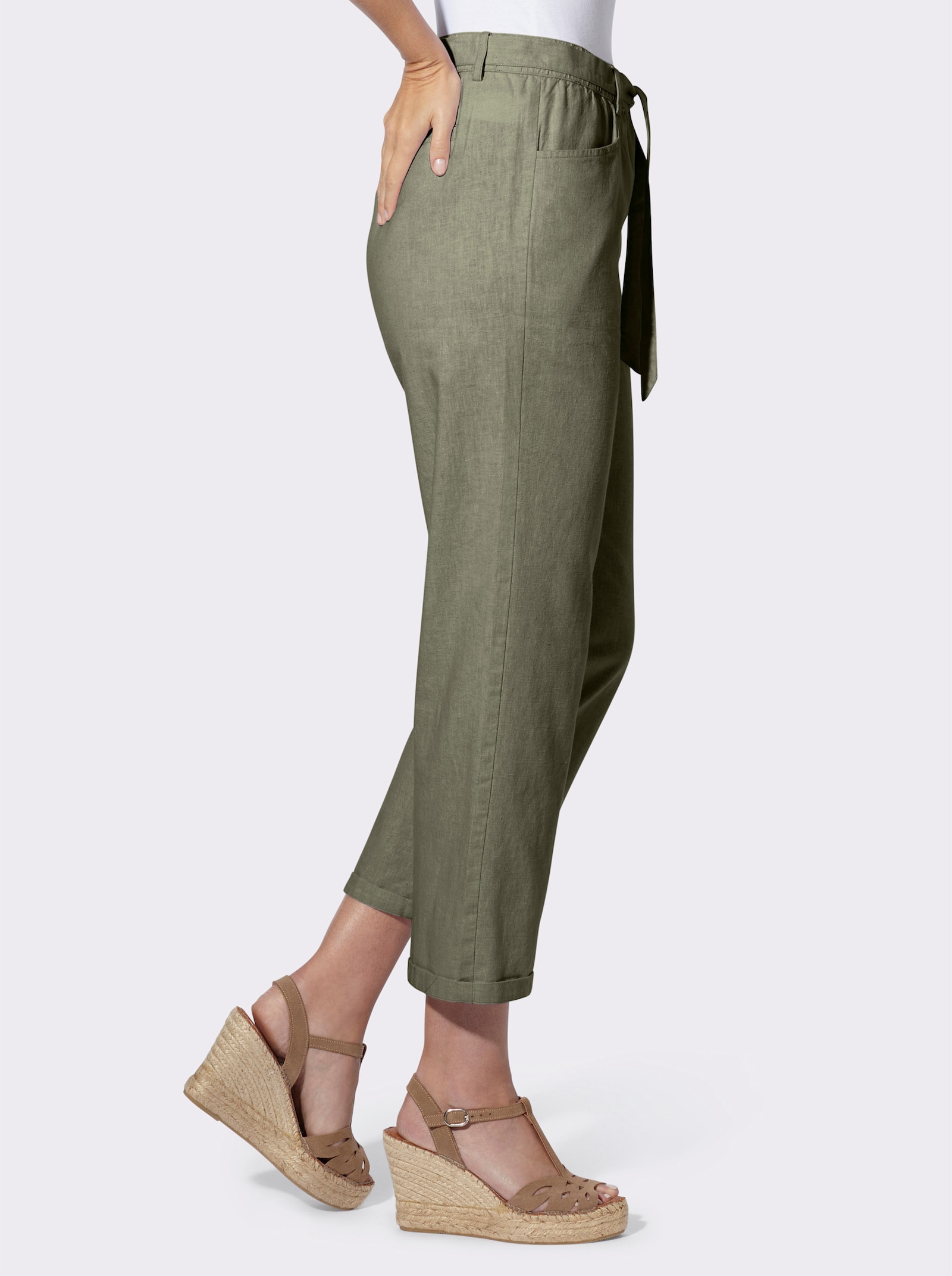 heine Schlupfhose mit Beinumschlag - khaki