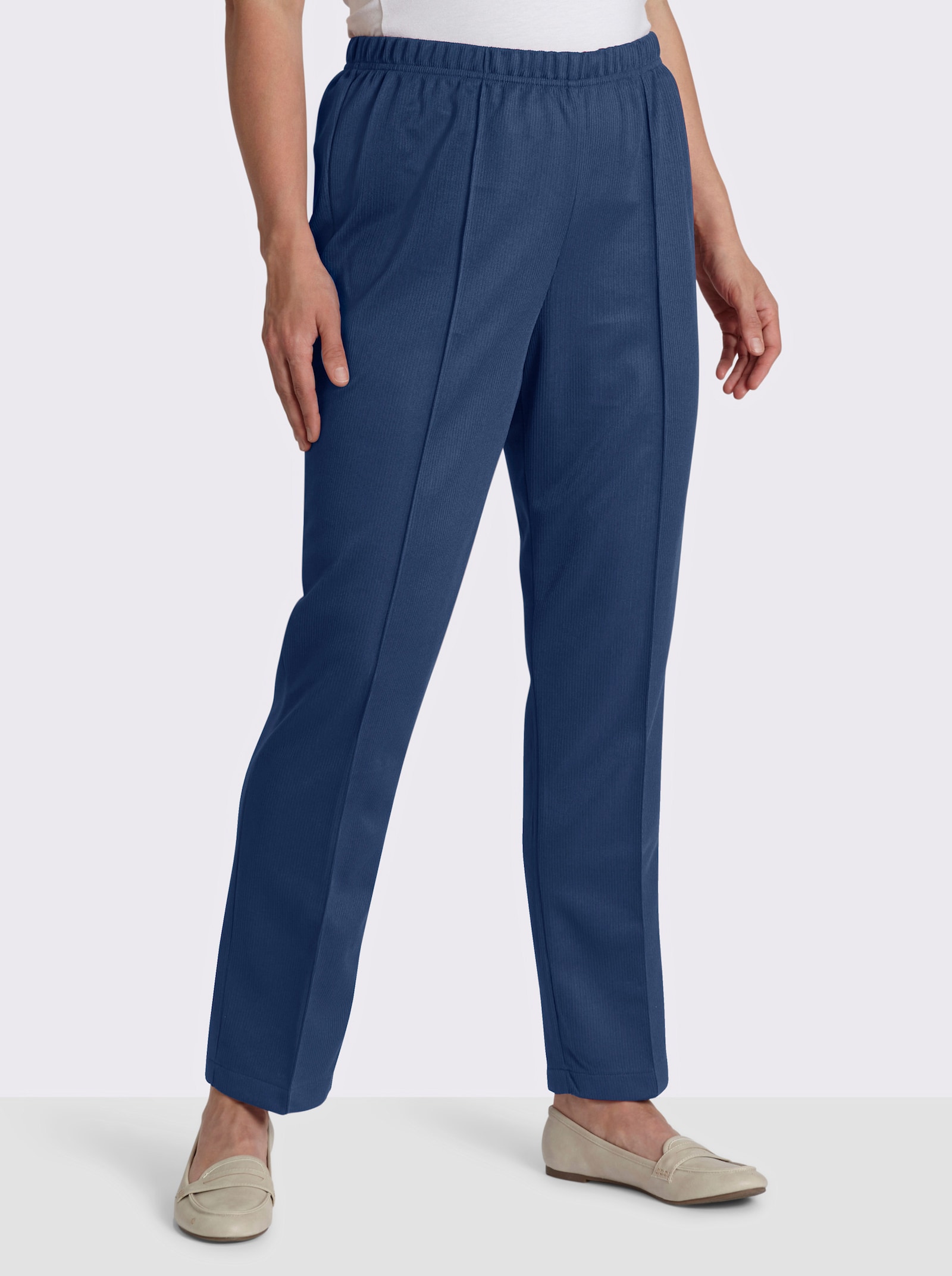 Hose mit Ripp-Struktur - jeansblau