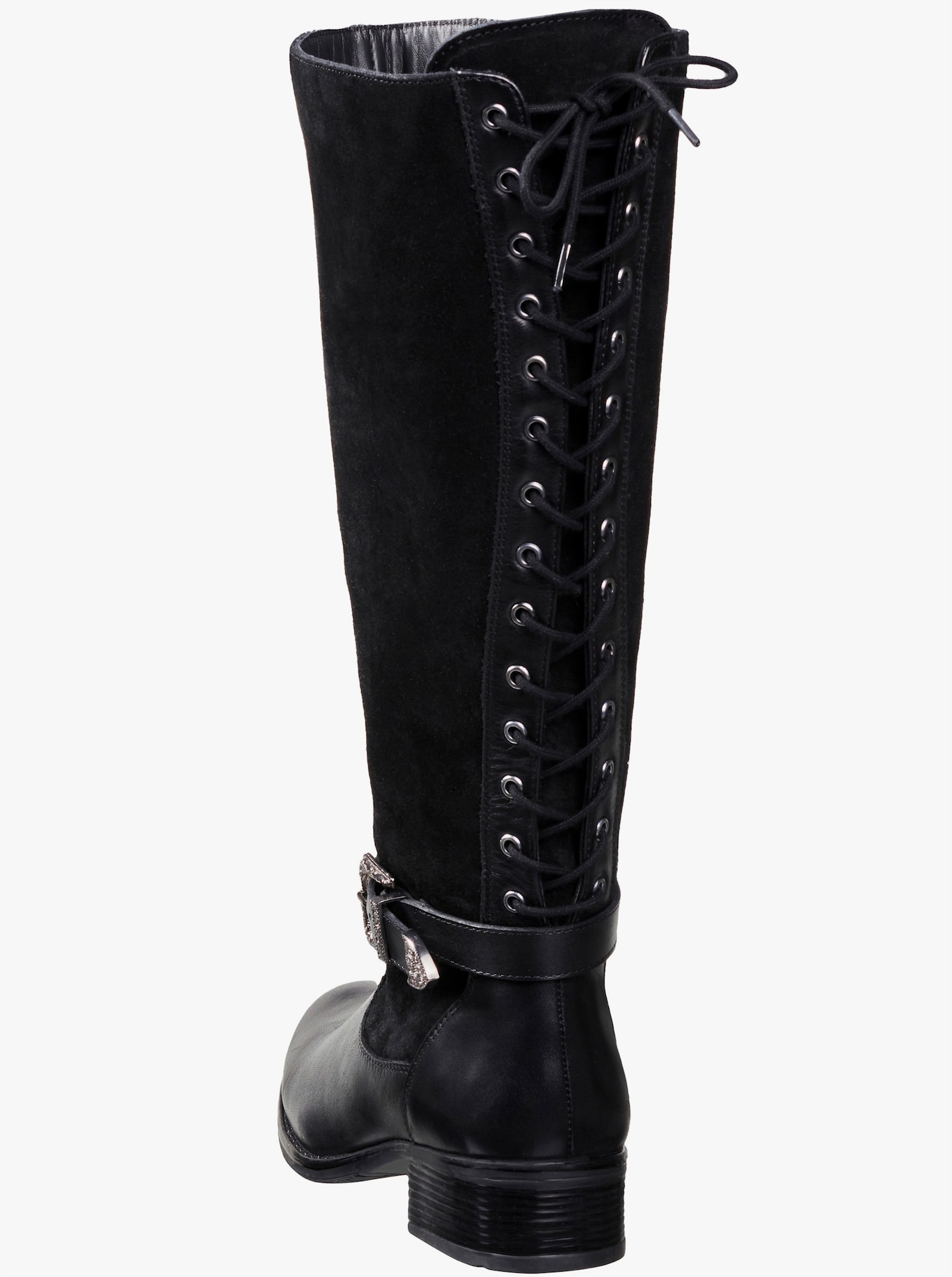 sheego by Joe Browns Weitschaftstiefel mit Schnürung hinten - schwarz