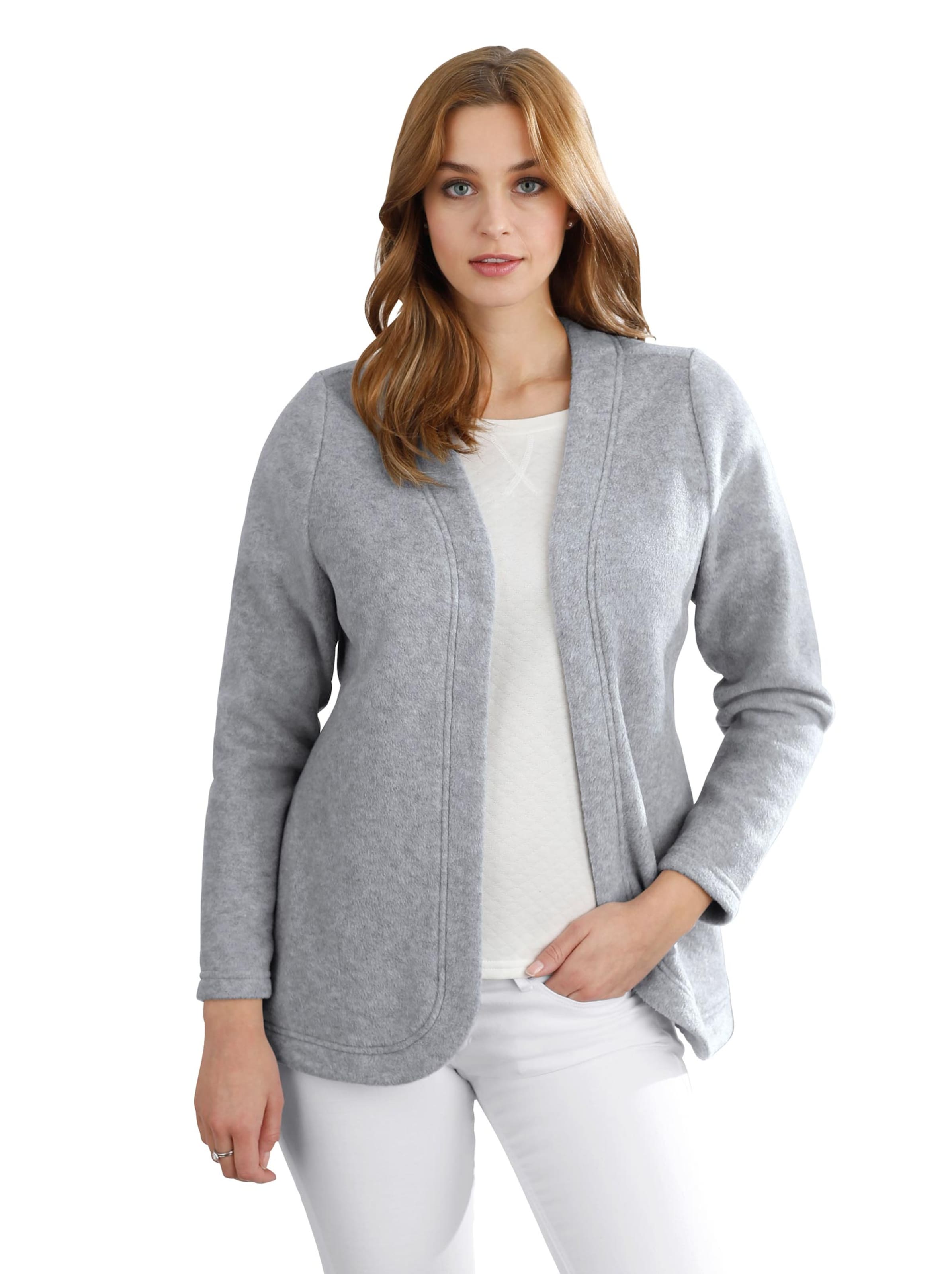 Fleece-Jacke - hellgrau-meliert