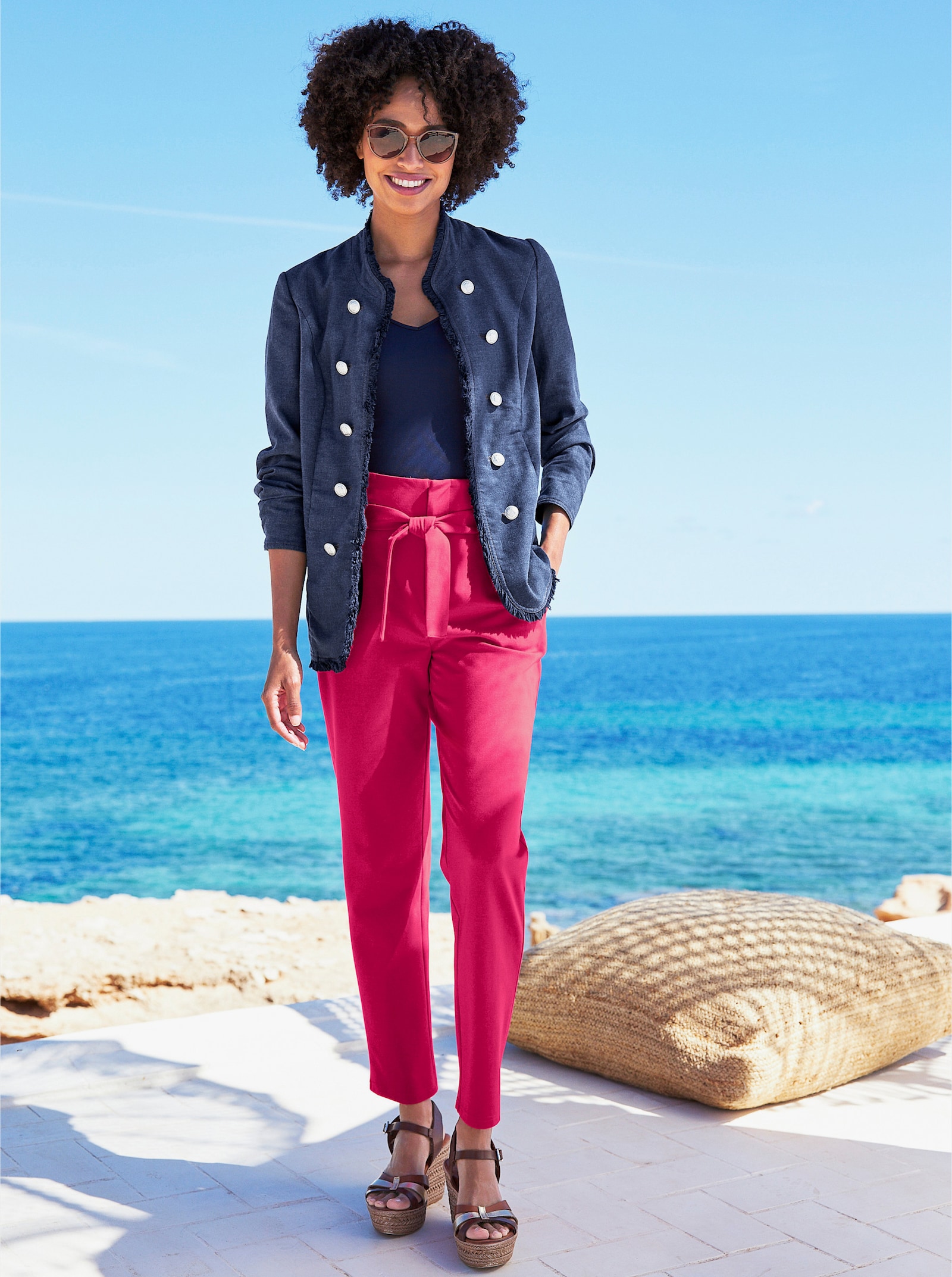 heine Jackblazer met subtiele glans. - blue-stonewashed