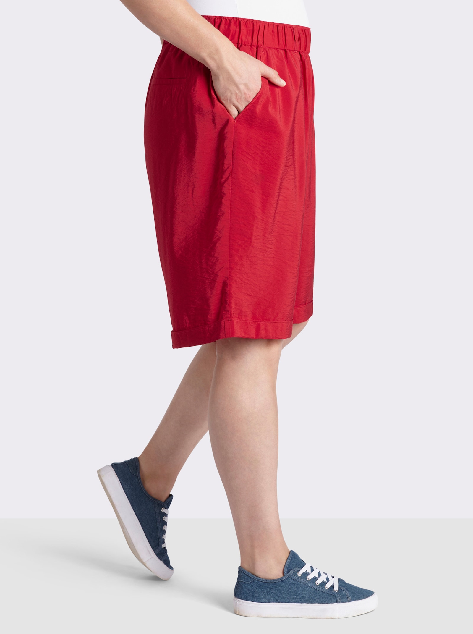 sheego Shorts mit Rundum-Dehnbund - rot