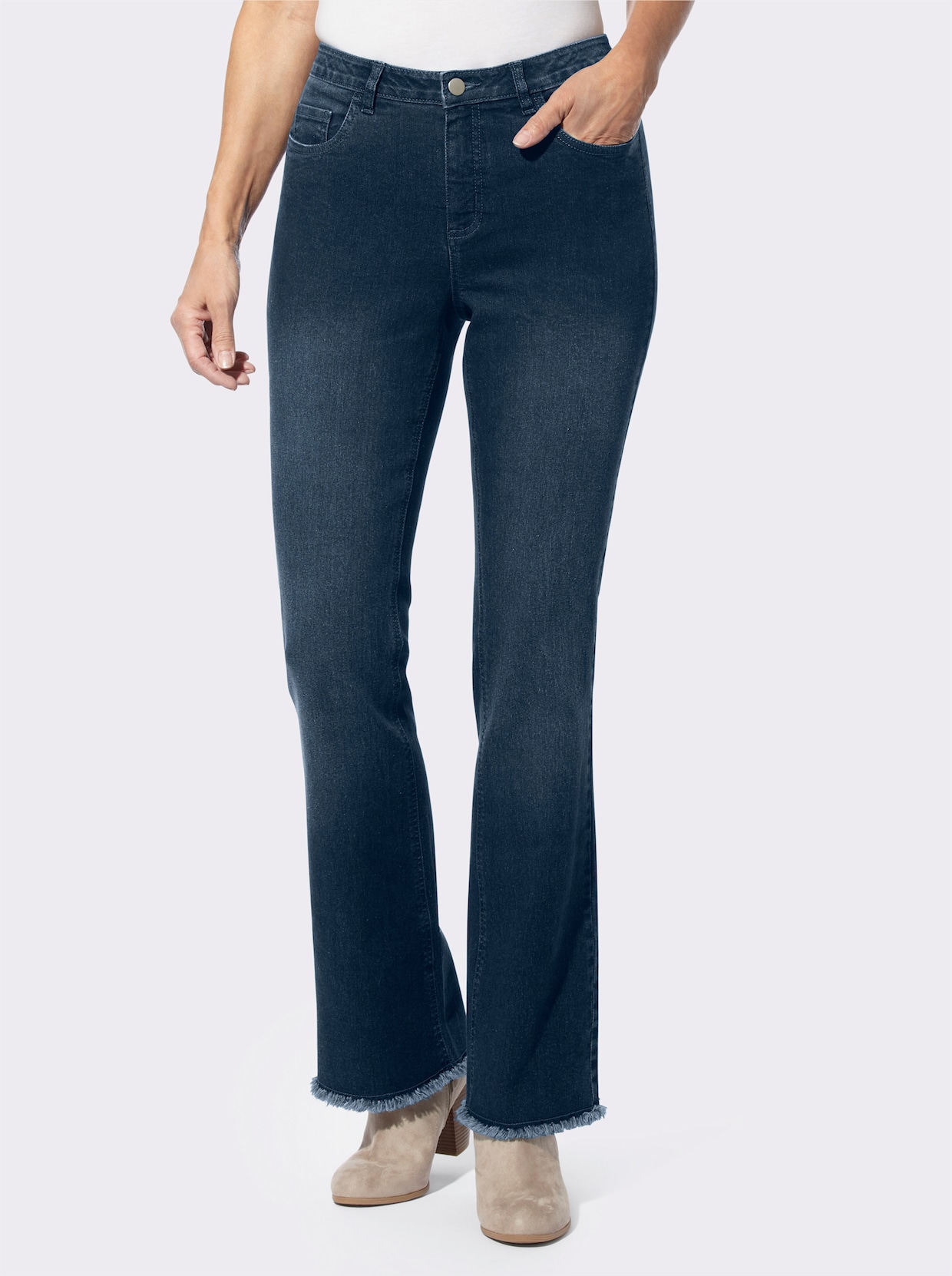 Bootcut-Jeans - blue-stone-washed