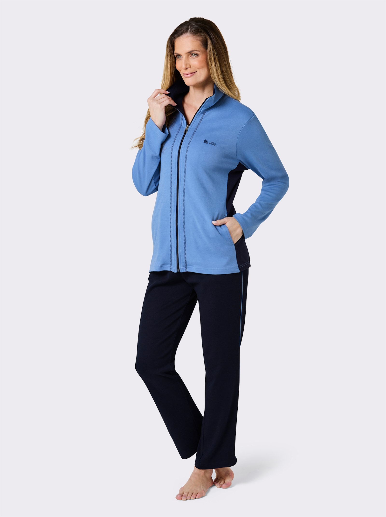 feel good Hausanzug - mittelblau-marine