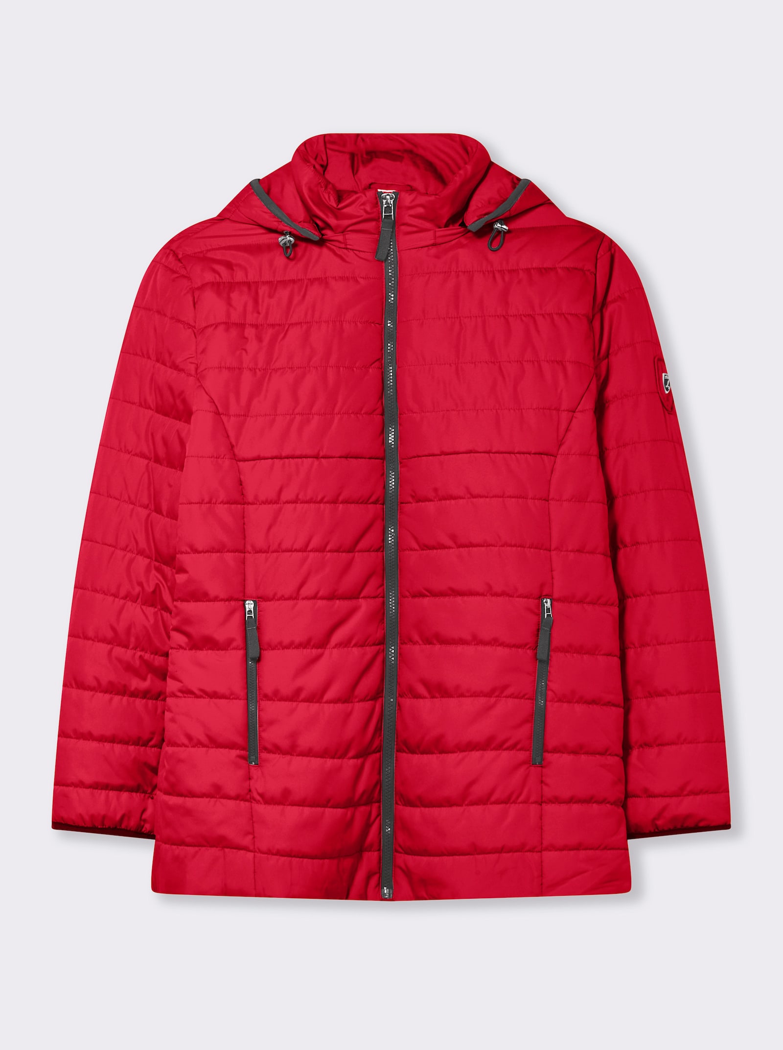 Steppjacke mit kontrastfarbenen Akzenten - rot