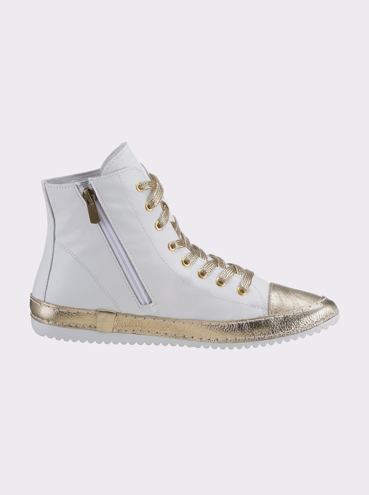 Andrea Conti Sneaker - weiss-goldfarben