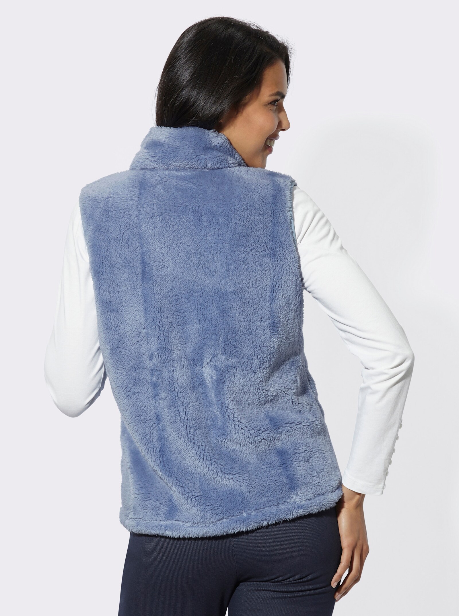 Sweatweste mit Umlegekragen - bleu