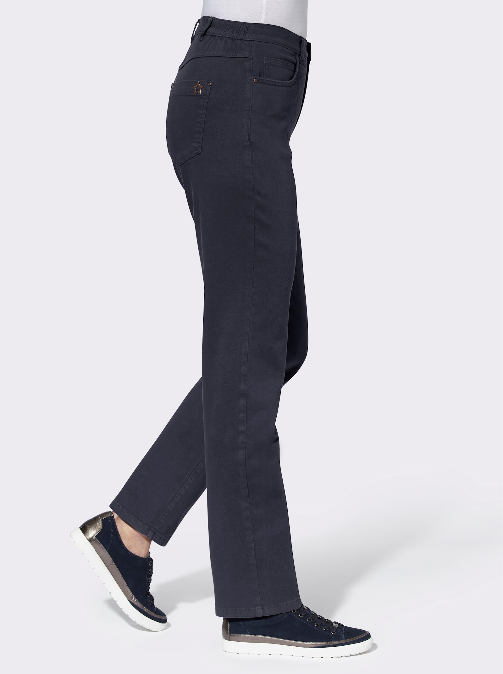 5-Pocket-Hose mit seitlichem Dehnbund - marine