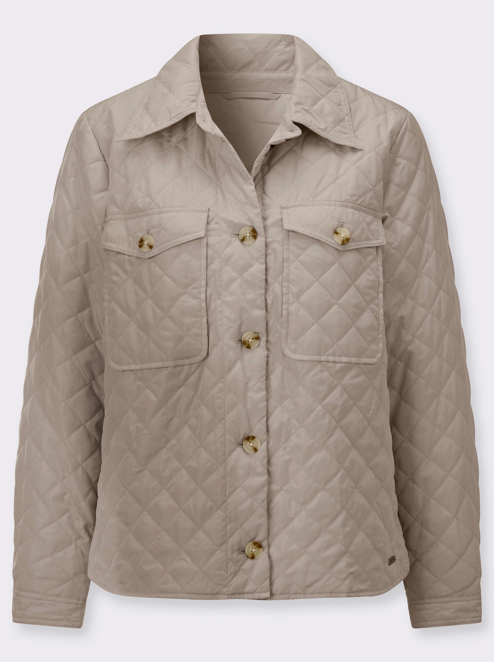 Blusenjacke mit aufgesetzten Brusttaschen - sesam