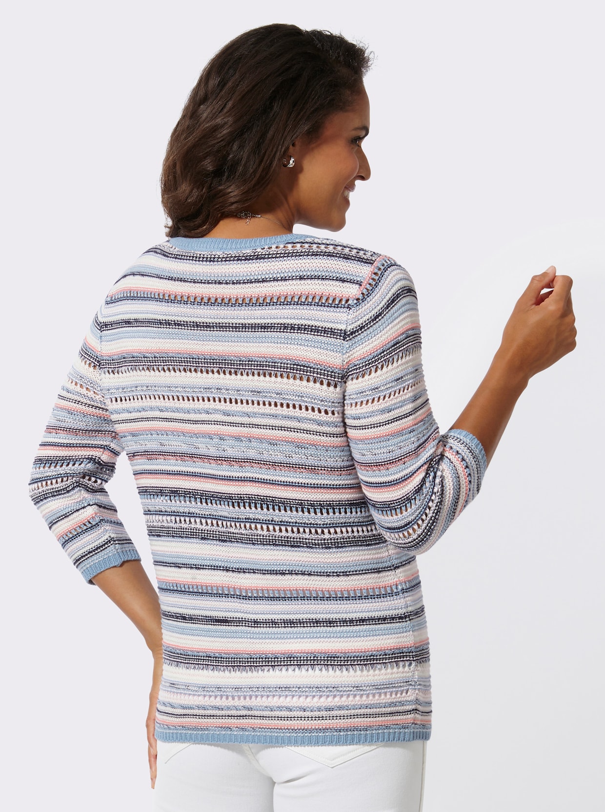 Gestreepte pullover - flamingo-bleu-gestreept