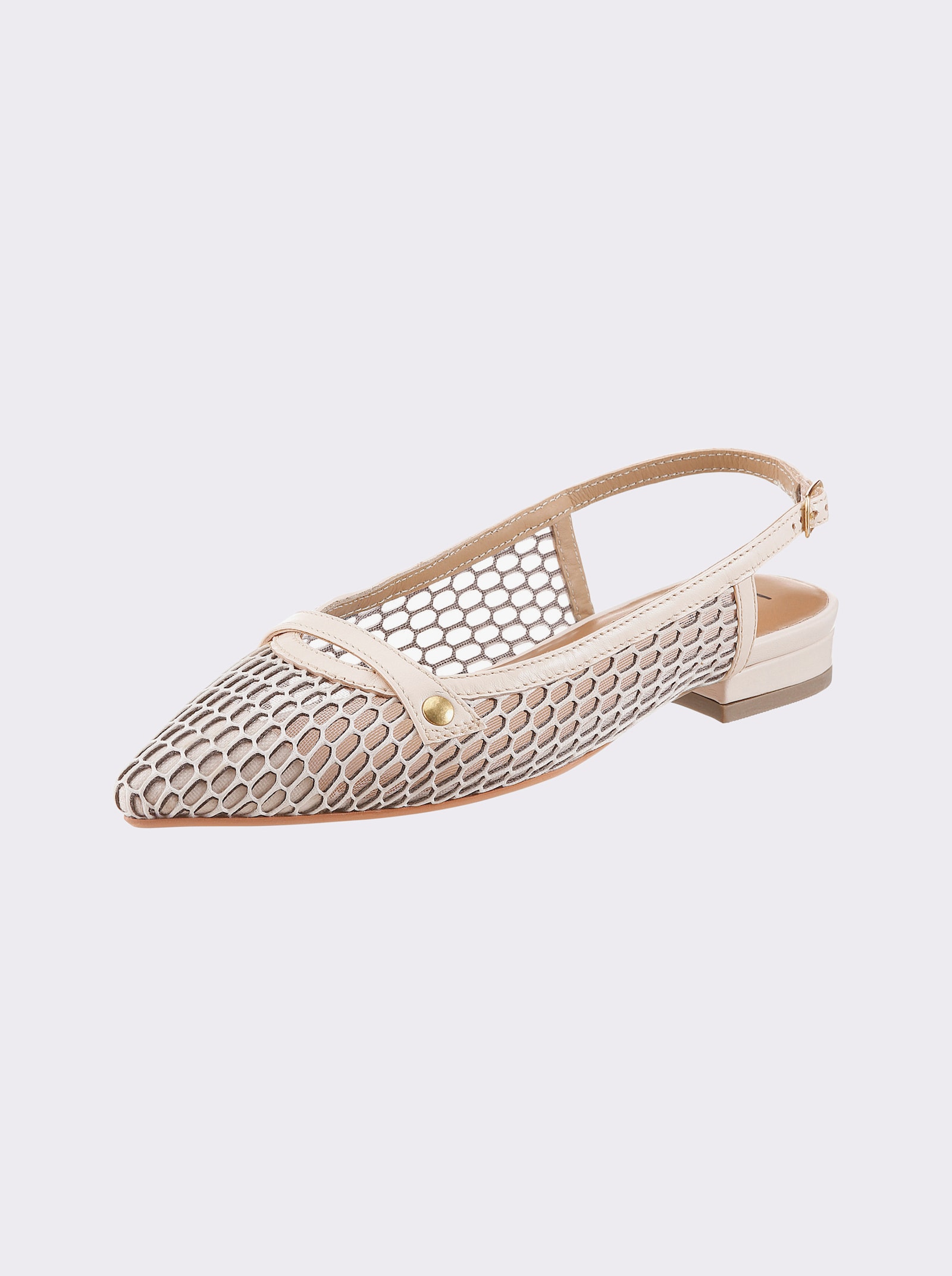heine Slingsandale mit Lasercut-Muster - creme