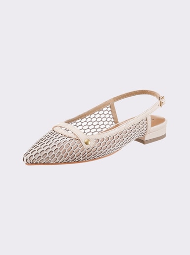 heine Slingsandale mit Lasercut-Muster - creme