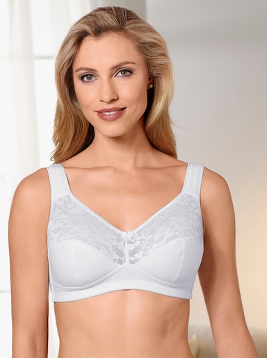 Susa Soutien-gorge large sans armatures - blanc + noir