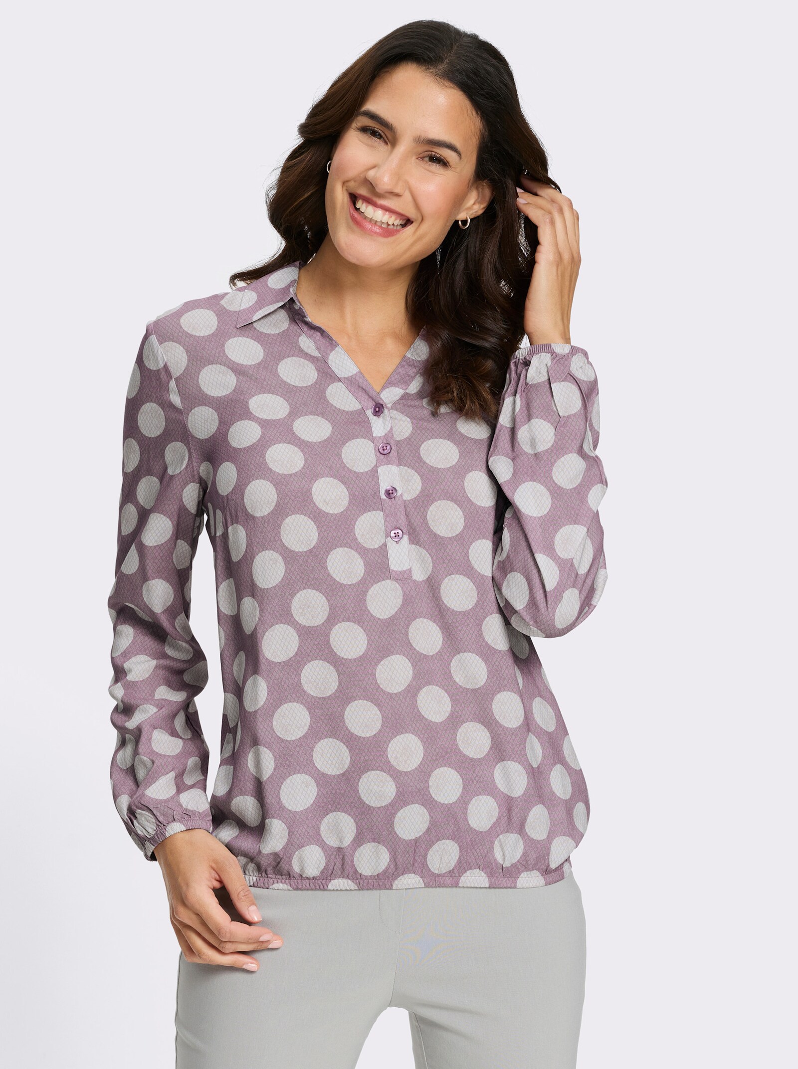 Druckbluse - mauve-bedruckt