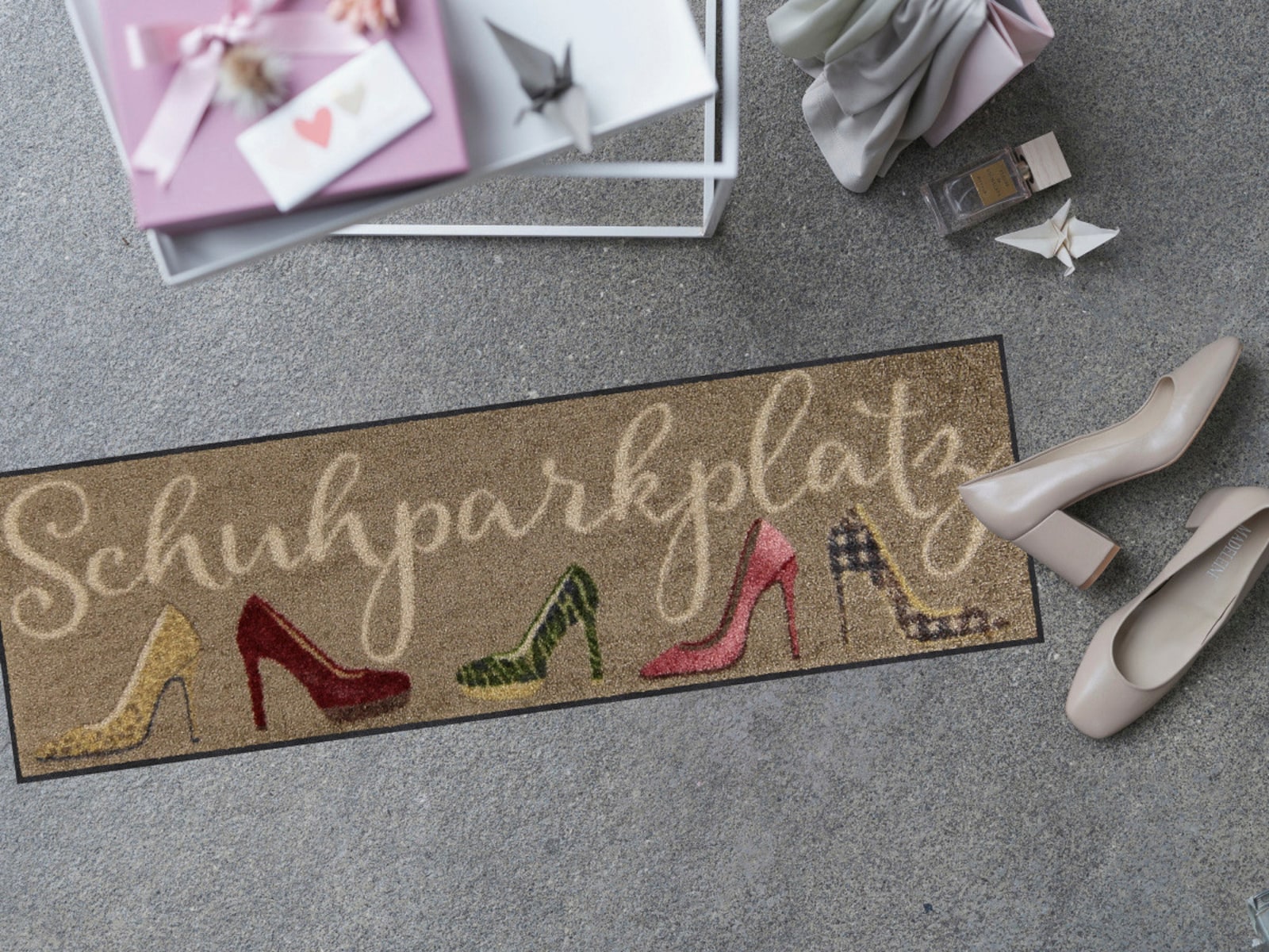 Salonloewe Fußmatte - taupe-gemustert