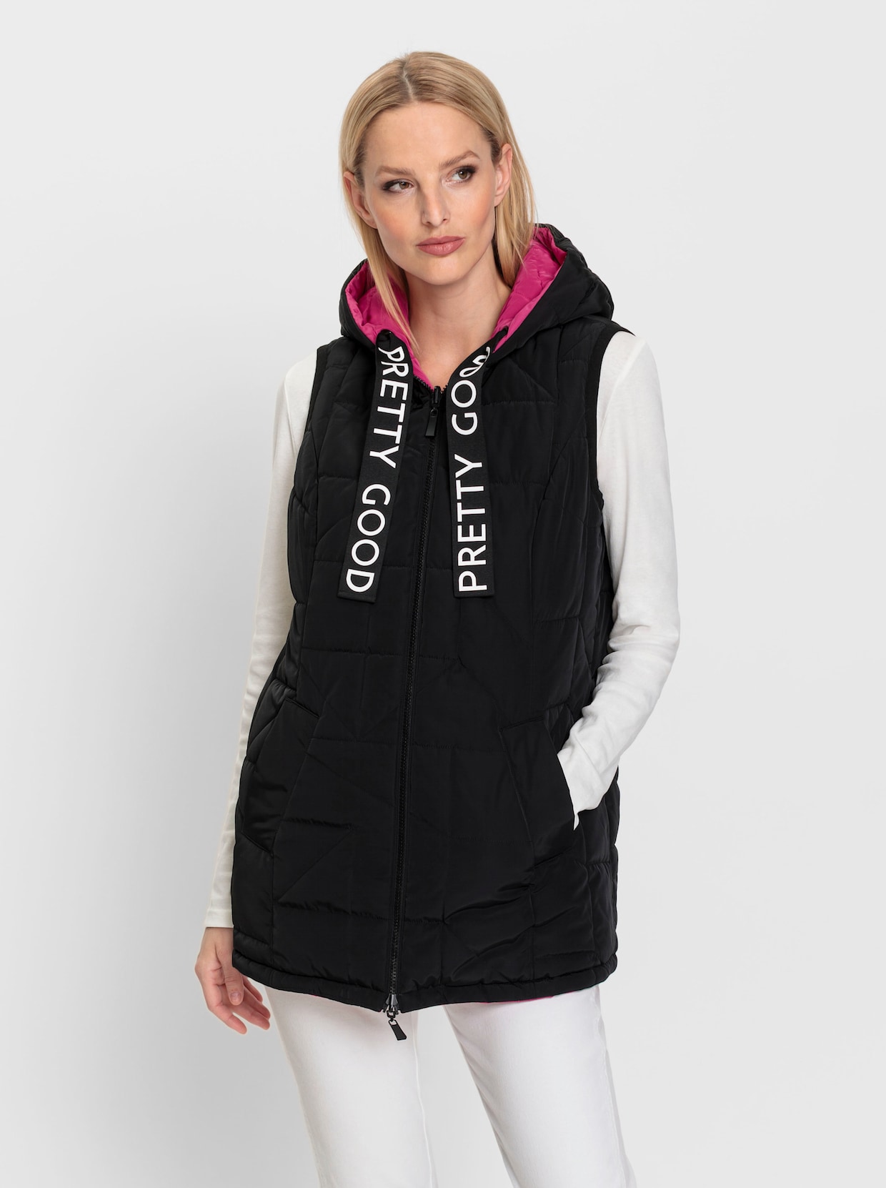 heine Doorgestikte bodywarmer - fuchsia