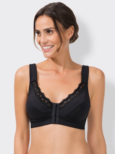 wäschepur Soutien-gorge sans armatures à fermeture devant - noir