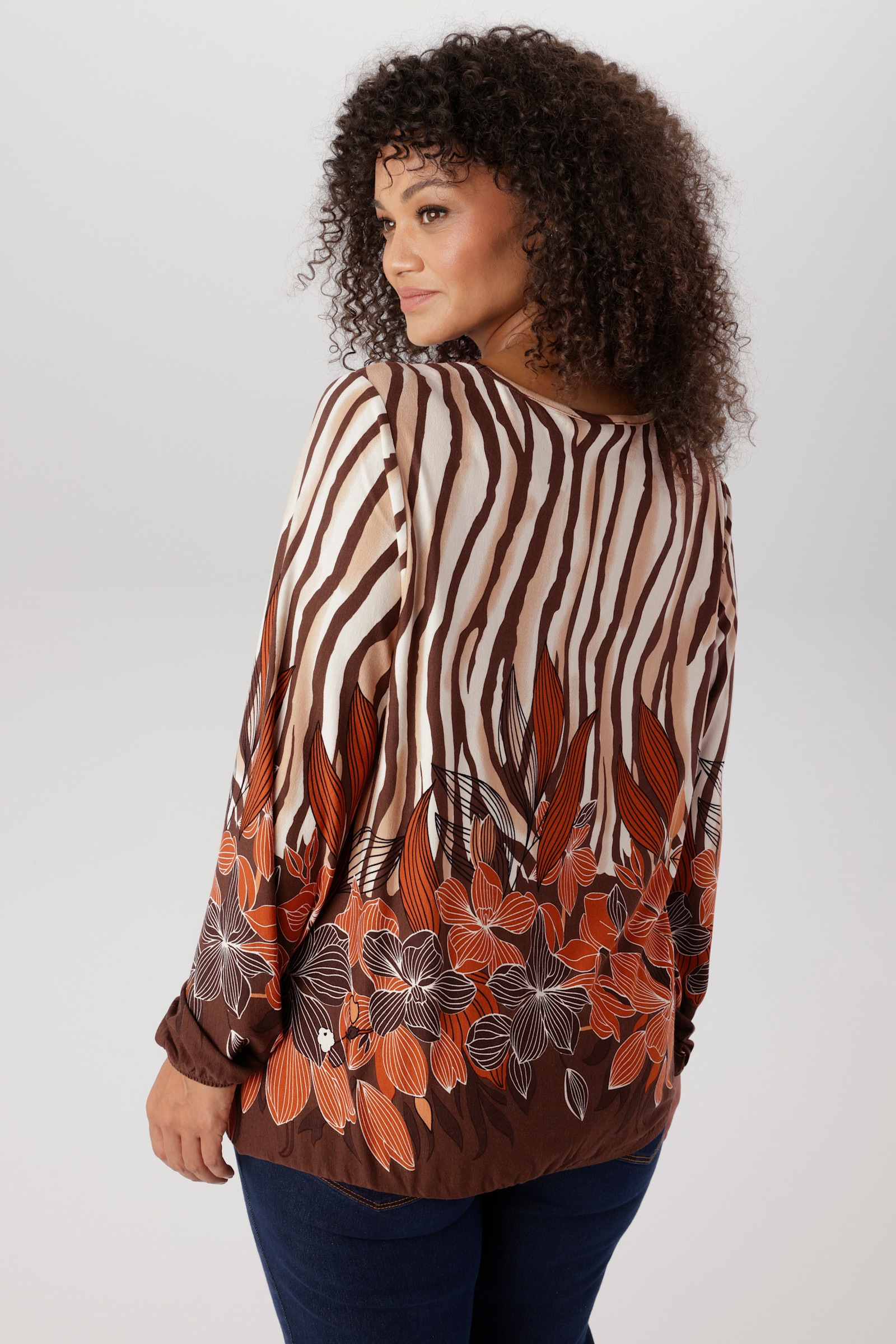 Aniston PLUS Langarmshirt - beige-braun