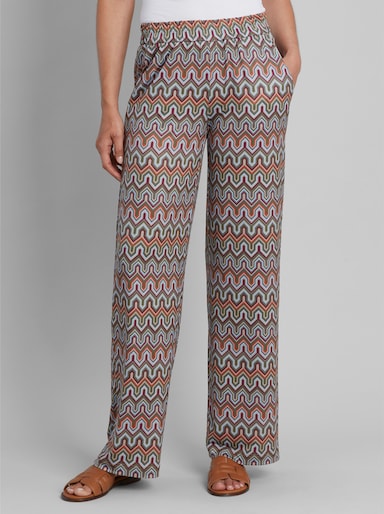 heine Jerseyhose mit Ethno-Muster - beige-terra-bedruckt