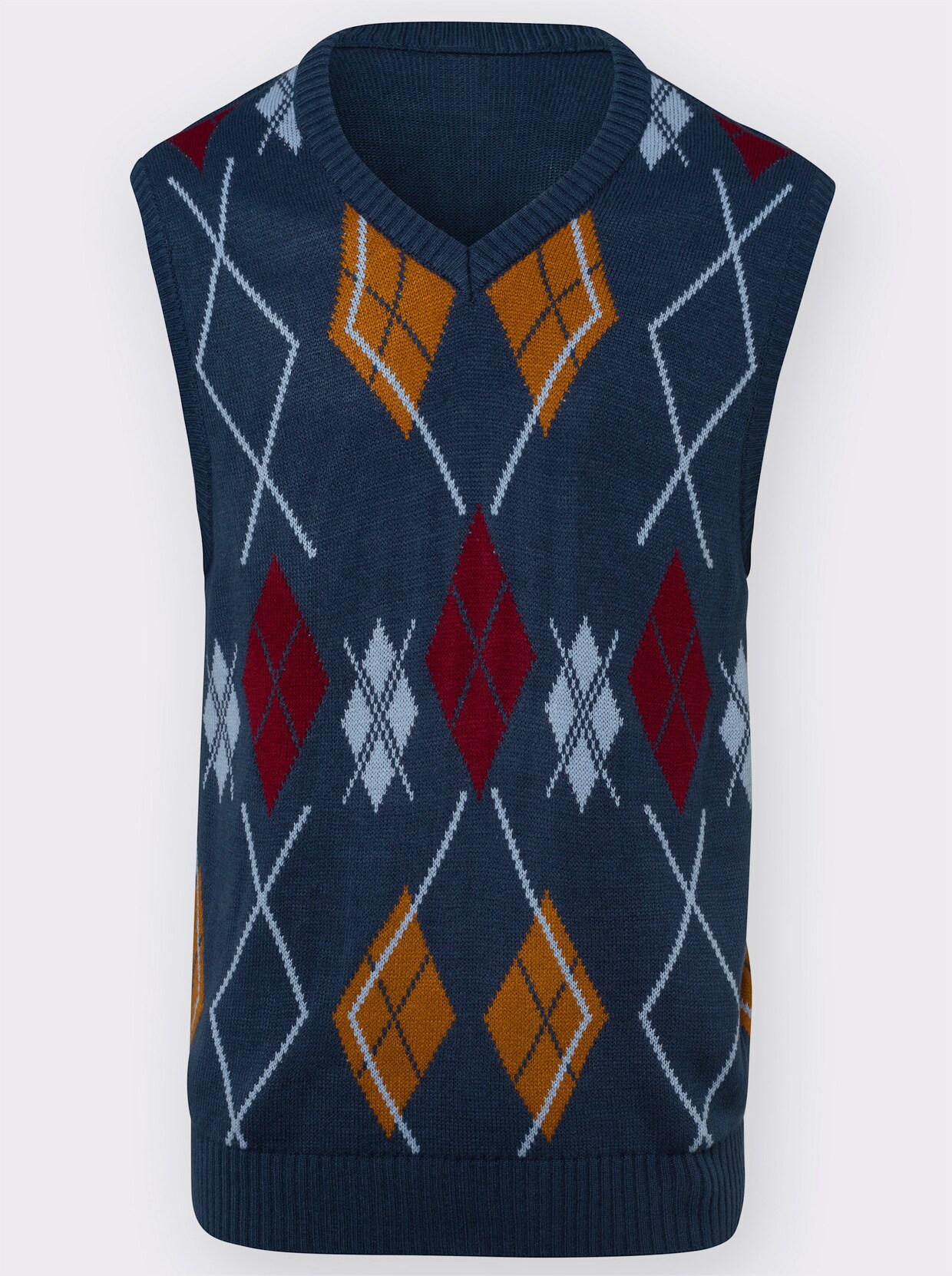 Slip-over - donkerblauw gedessineerd