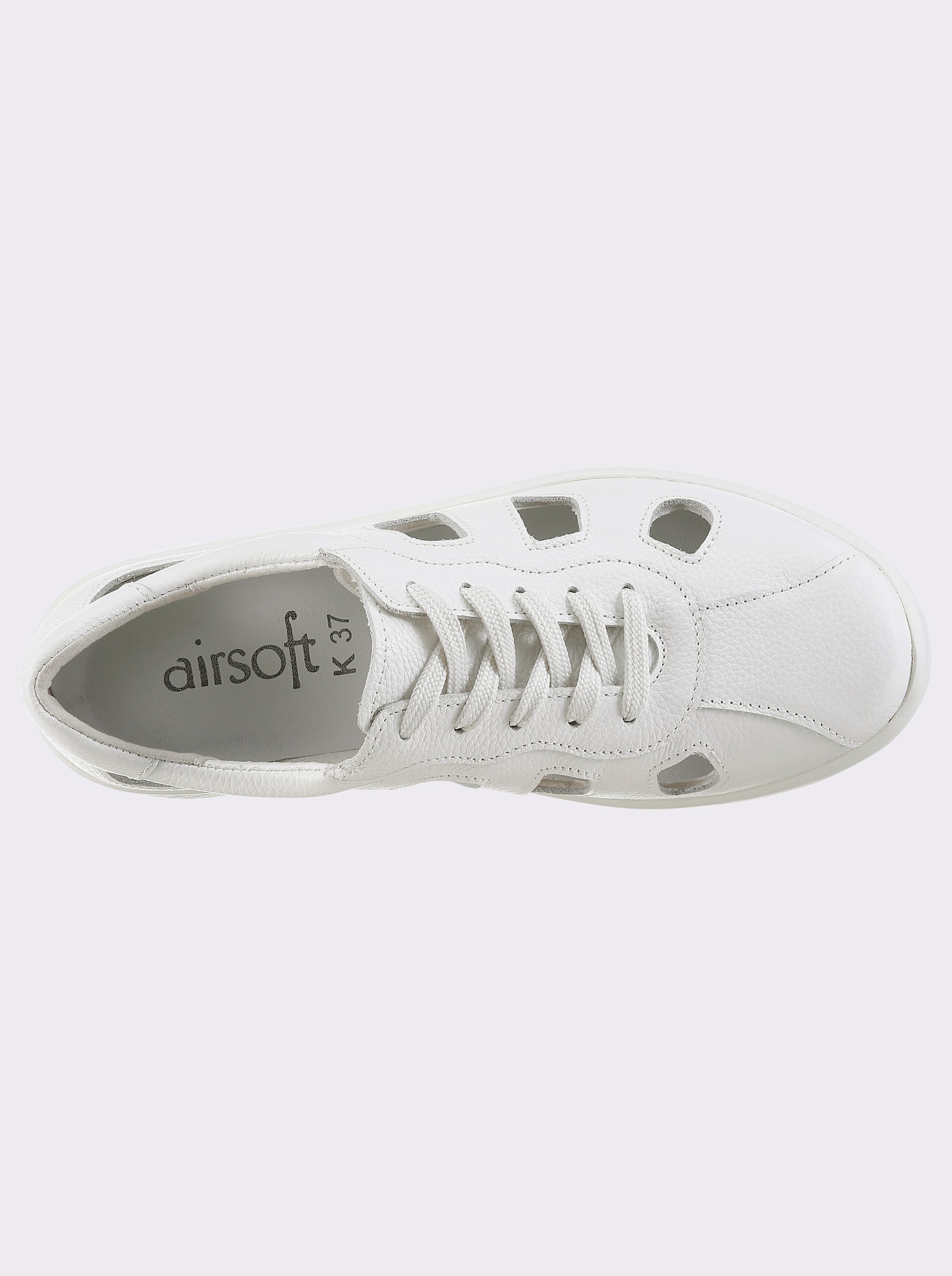 airsoft modern+ Schnürschuh mit Durchbrüchen - weiß