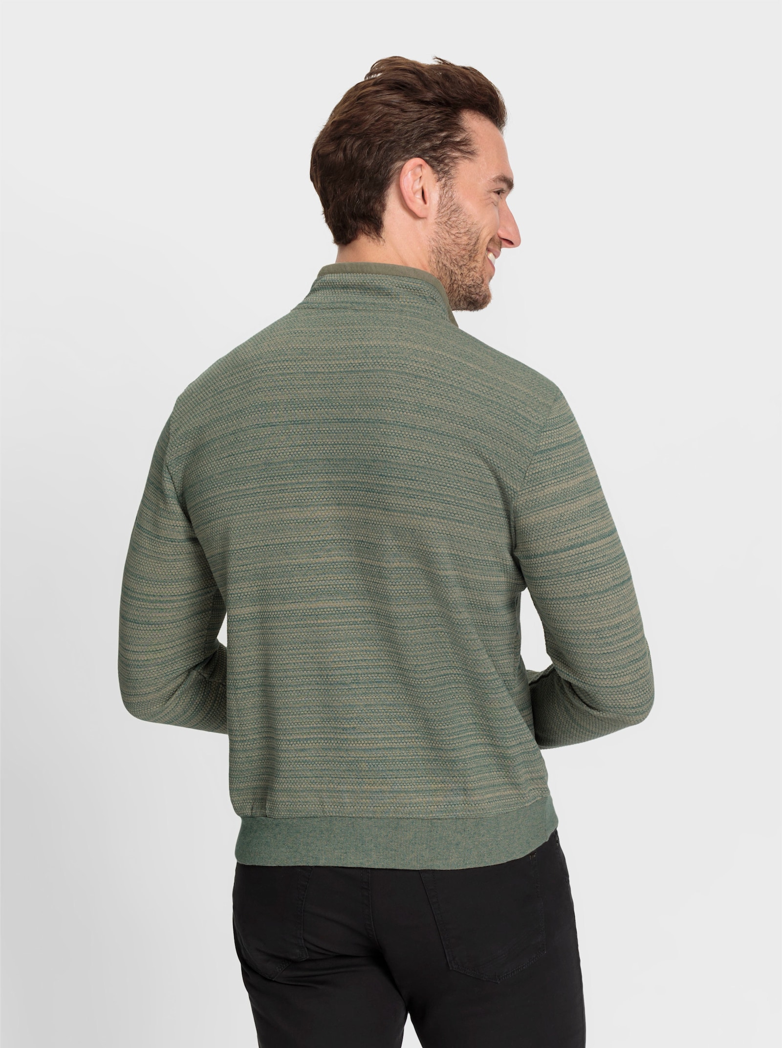 Marco Donati Sweatshirt met geweven garneringen van twill - kaki gemêleerd